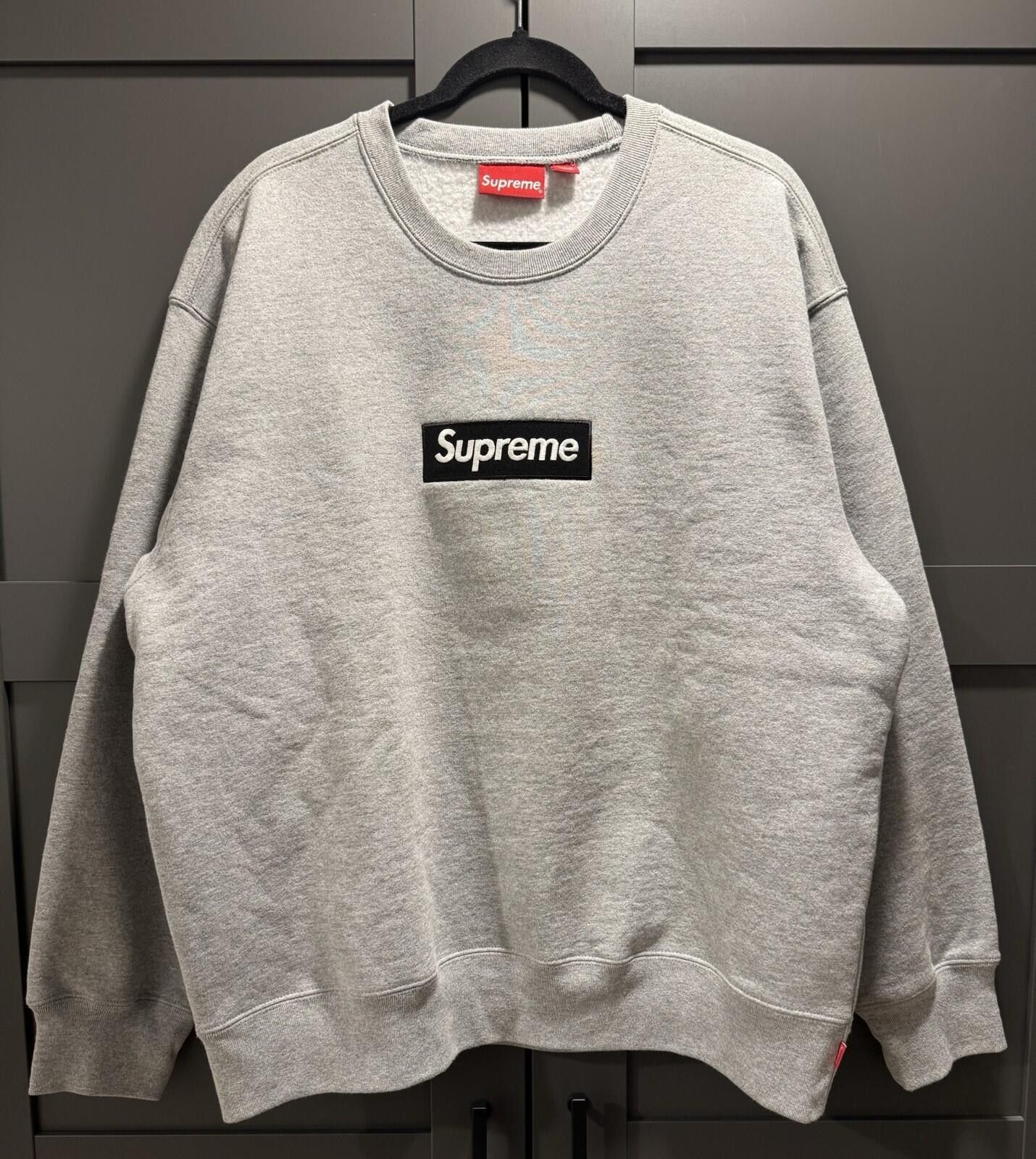 Supreme Grey Box Logo Crewneck | Grailed