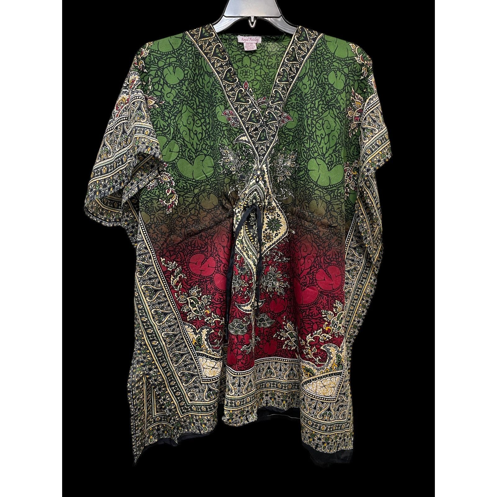 Unknown London Royal Paisley Blouse Top Shirt One Size Multicolored Boho Size ONE SIZE - 1 Thumbnail