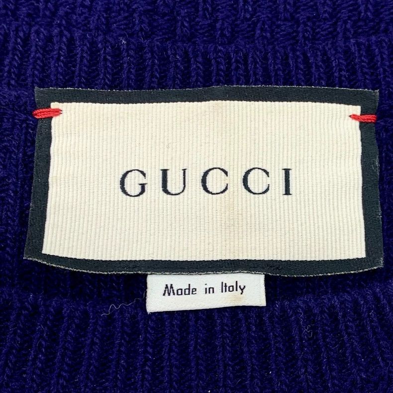 Gucci Gucci Dark blue apple embroidered wool round-neck short-sle Size US M / EU 48-50 / 2 - 6 Thumbnail