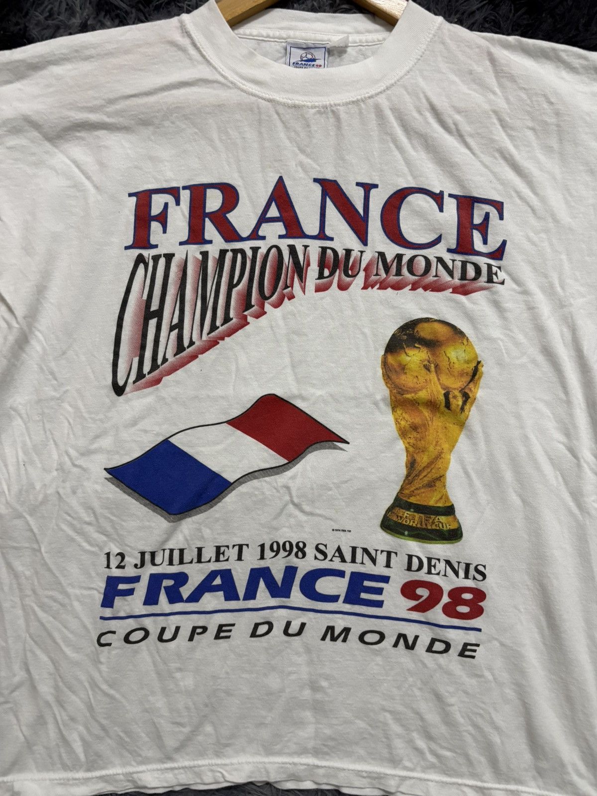 USA Olympics 🔥HOT🔥 VINTAGE FRANCE 98 COUPE DE MONDE FIFA WORLDCUP TEE Size US XL / EU 56 / 4 - 2 Thumbnail