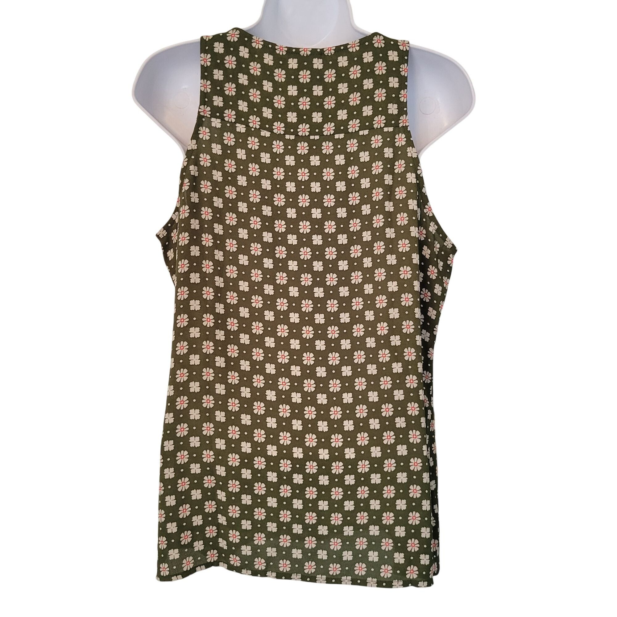Other Cabi Sleeveless Floral Snap Tank Top S Green Print 3985 Summ Size S / US 4 / IT 40 - 5 Thumbnail