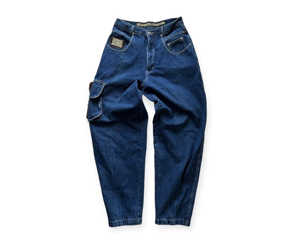 image of Vintage Y2K Crazy Paco Sport Cargo Denim Pants in Blue, Men's (Size 31)