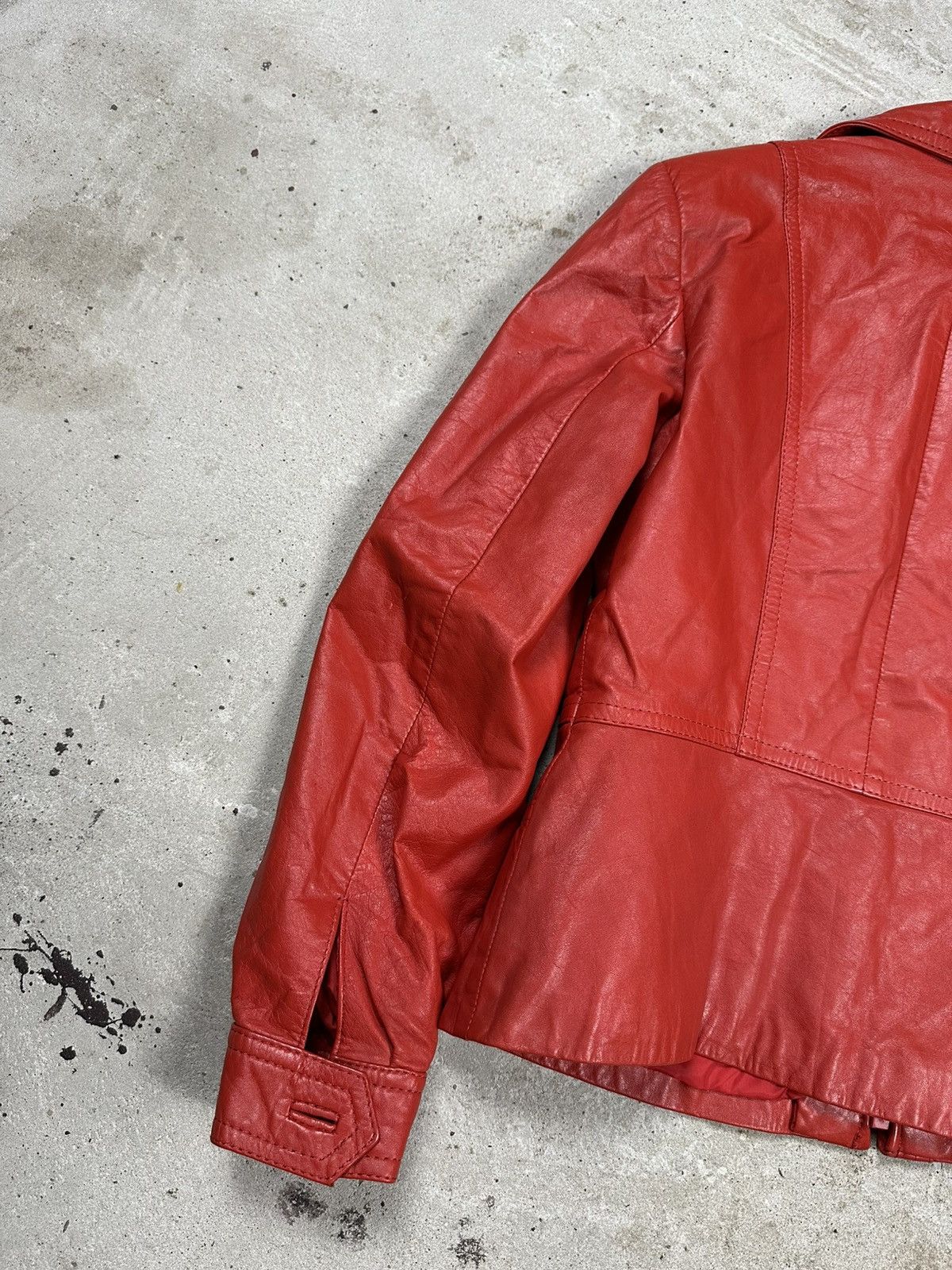Japanese Brand Vintage 90s Red Genuine Leather Moto Biker Style Jacket Size M / US 6-8 / IT 42-44 - 17 Thumbnail