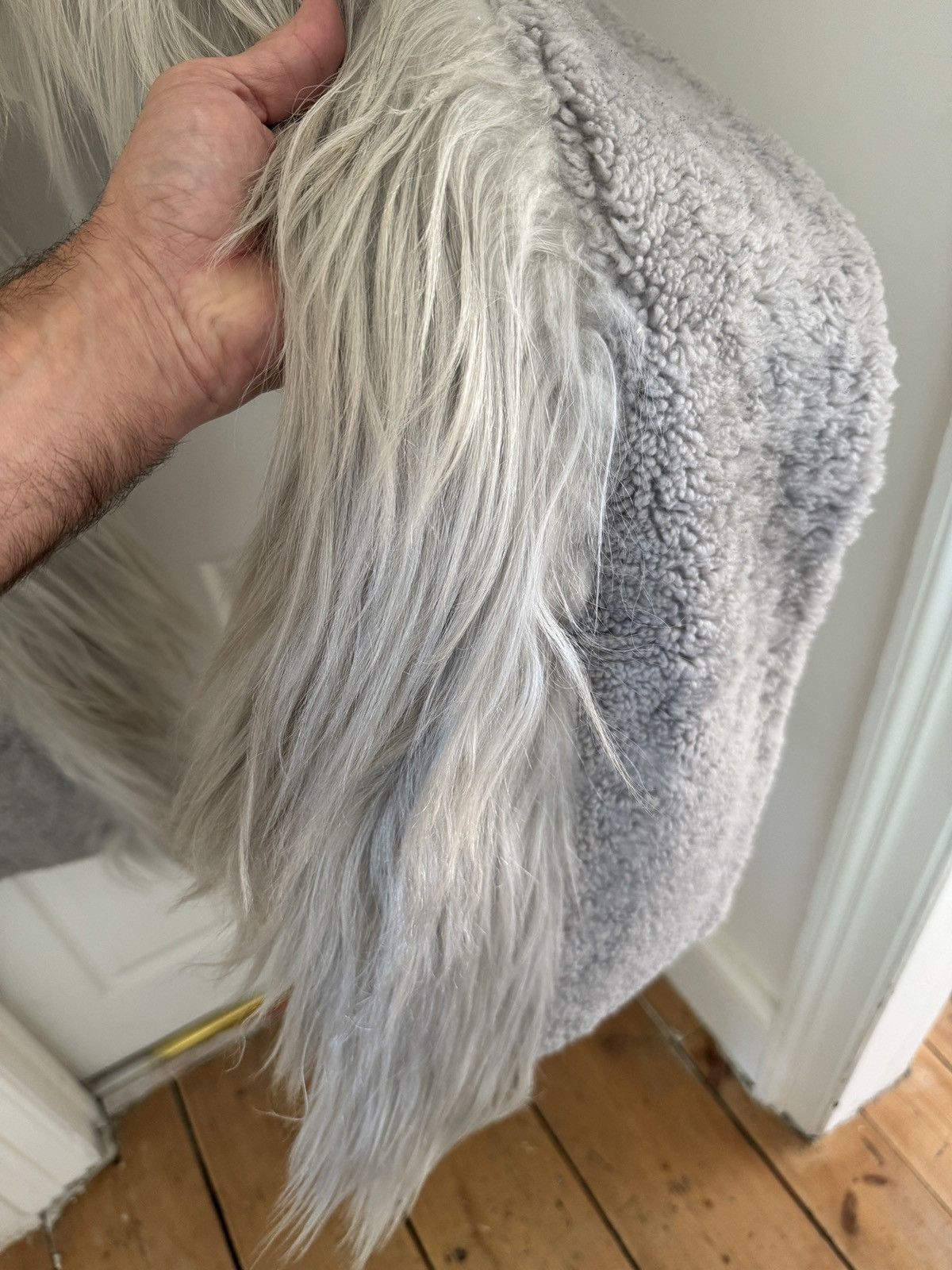 Rick Owens Strobe shearling and goat fur scarf, extra long Size ONE SIZE - 2 Thumbnail