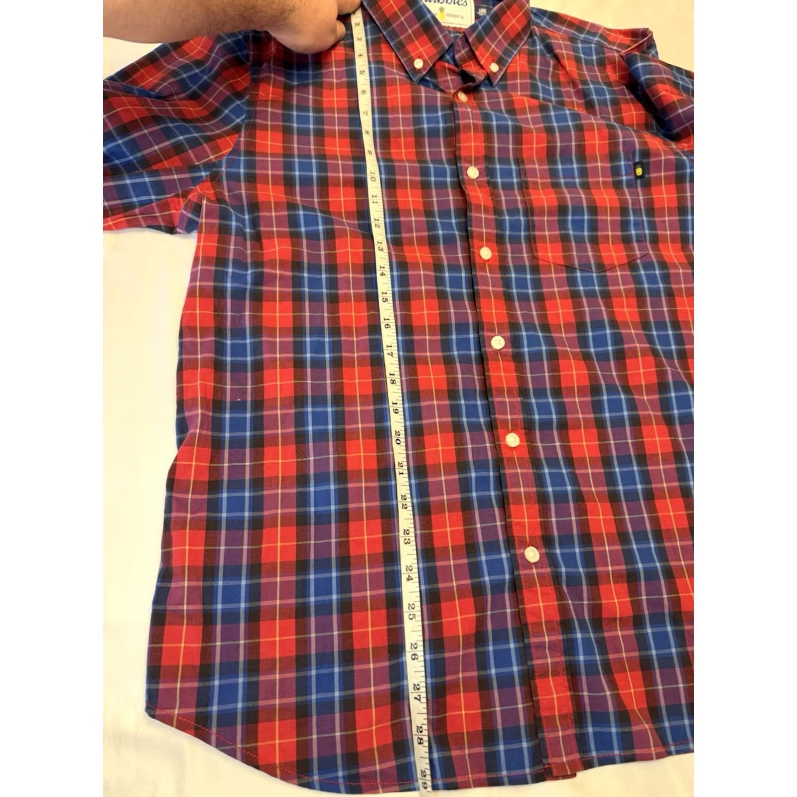 Chubbies Chubbies Plaid Checkered Button Front Flannel Shirt Mens Large Red Blue Size US L / EU 52-54 / 3 - 6 Thumbnail