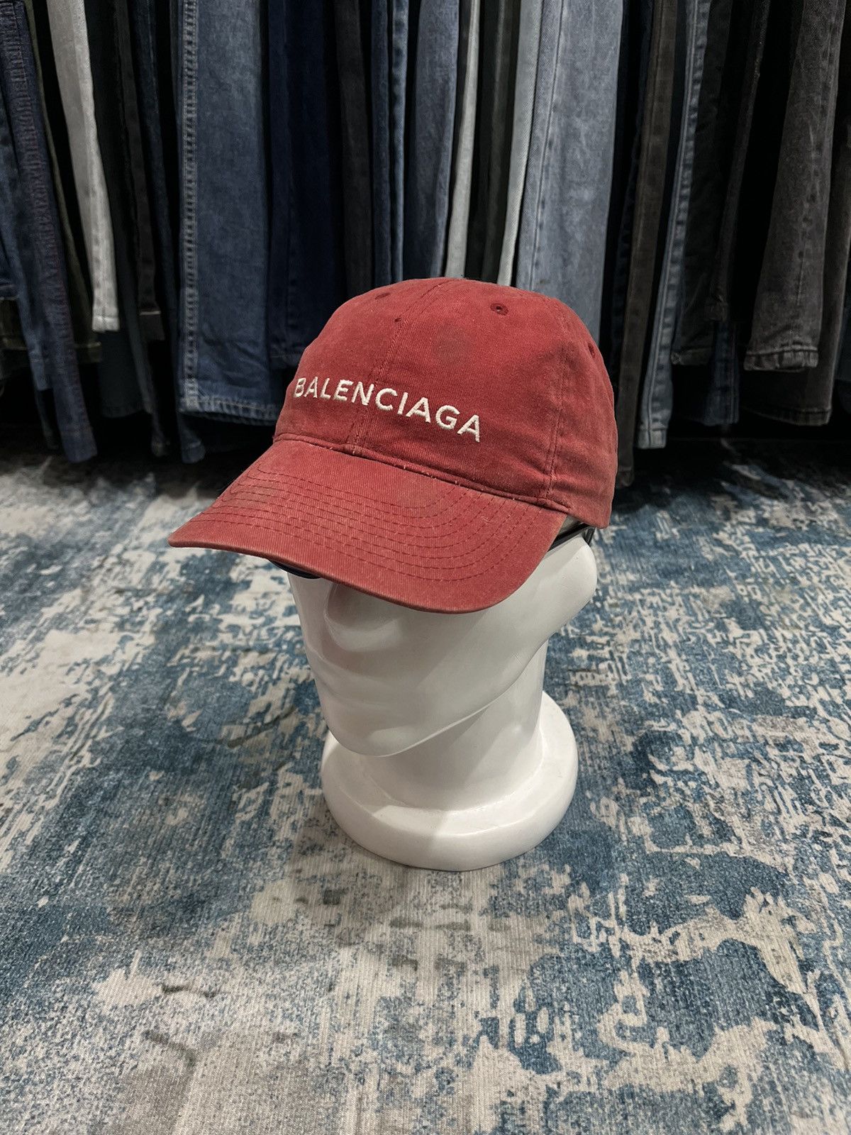 Balenciaga Burgundy Ball Cap Hat Balenciaga Burgundy size 54 cm in Cotton - 43252639 main image 3