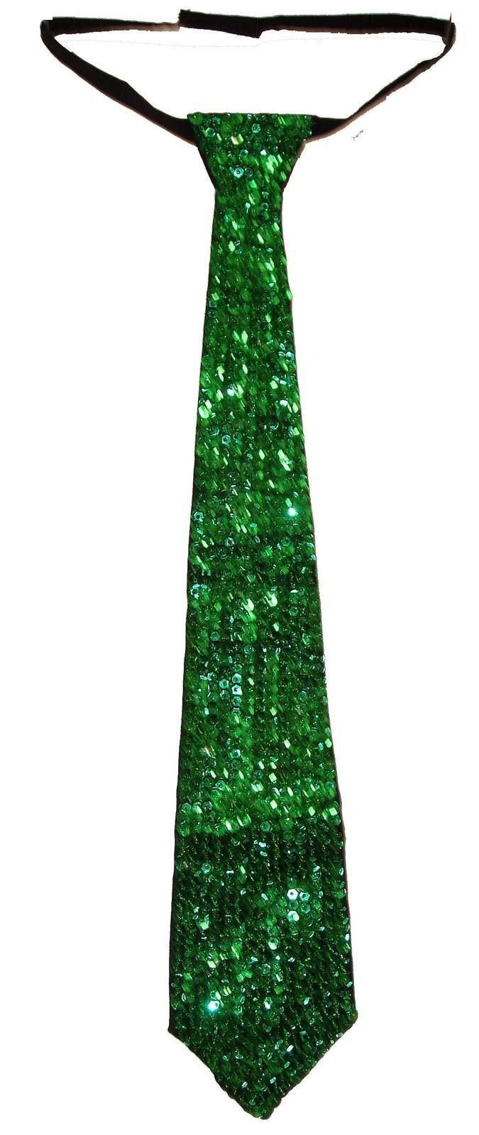 Designer Sequin Neck Tie EMERALD GREEN Adult Unisex Size ONE SIZE - 1 Preview