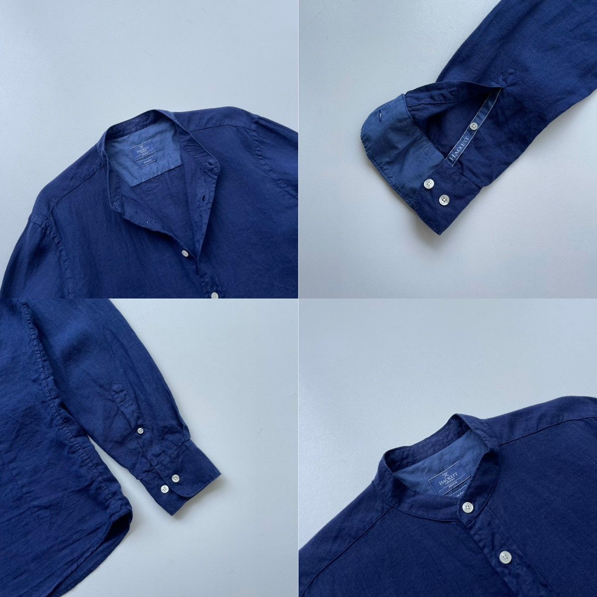Hackett Hackett London Linen Garment Dyed Slim Fit Button Ups Shirt Size US M / EU 48-50 / 2 - 5 Thumbnail