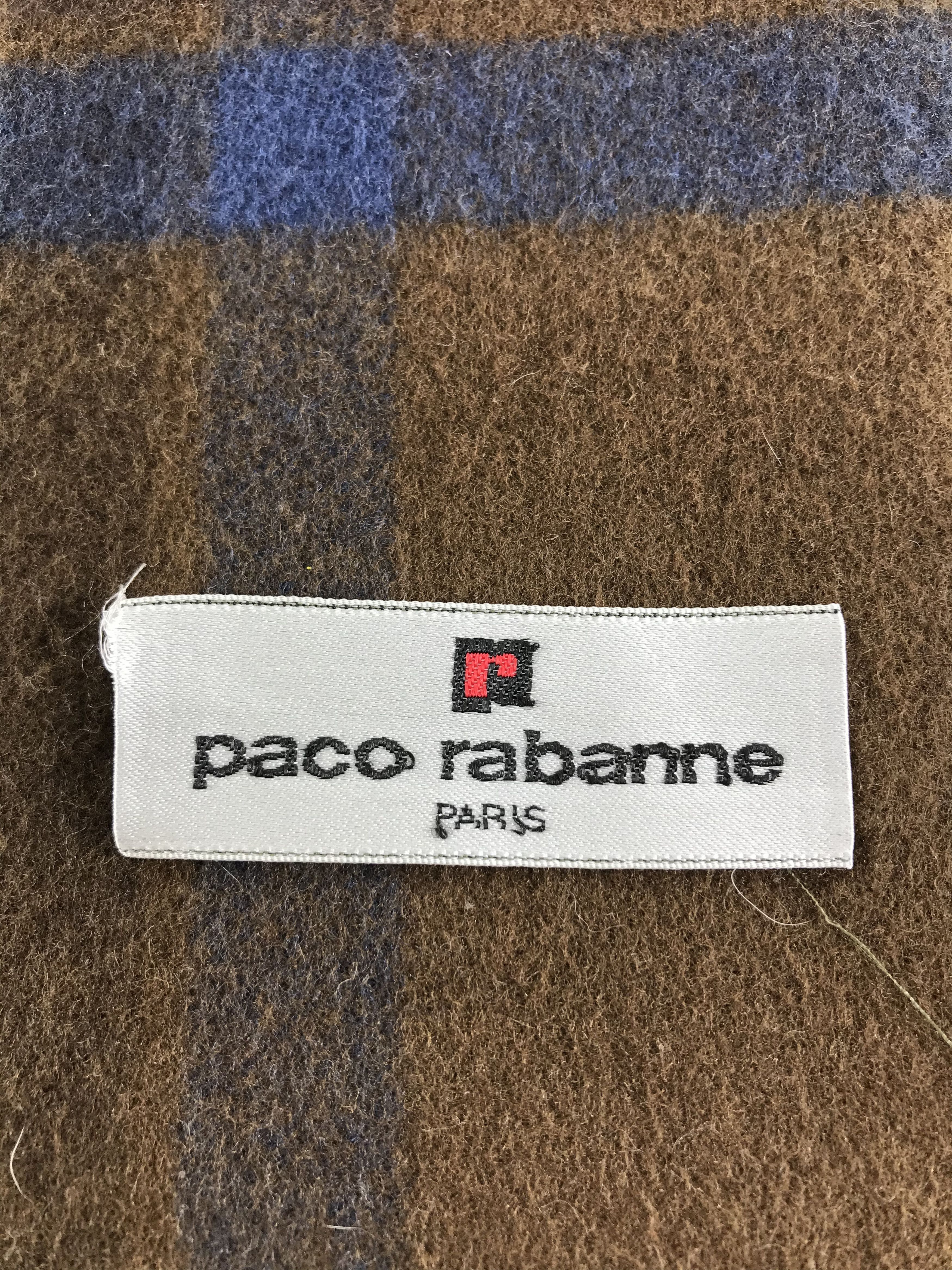 Vintage Paco Rabanne Tartan Wool Scarf Muffler V176 Size ONE SIZE - 4 Thumbnail