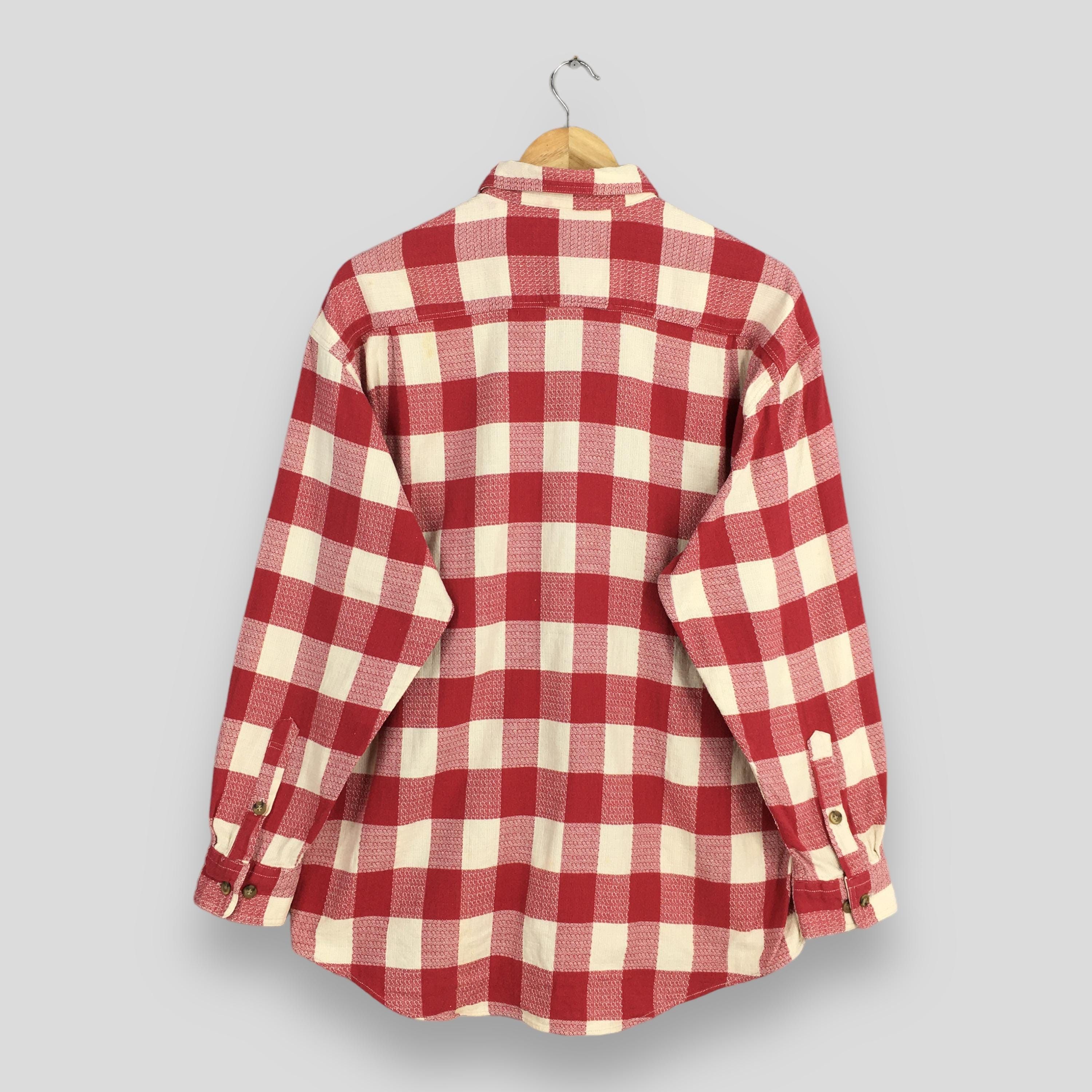 Flannel × Vintage Vintage 80s Tartan Checkered Red Western Shirt Large Size US L / EU 52-54 / 3 - 7 Thumbnail