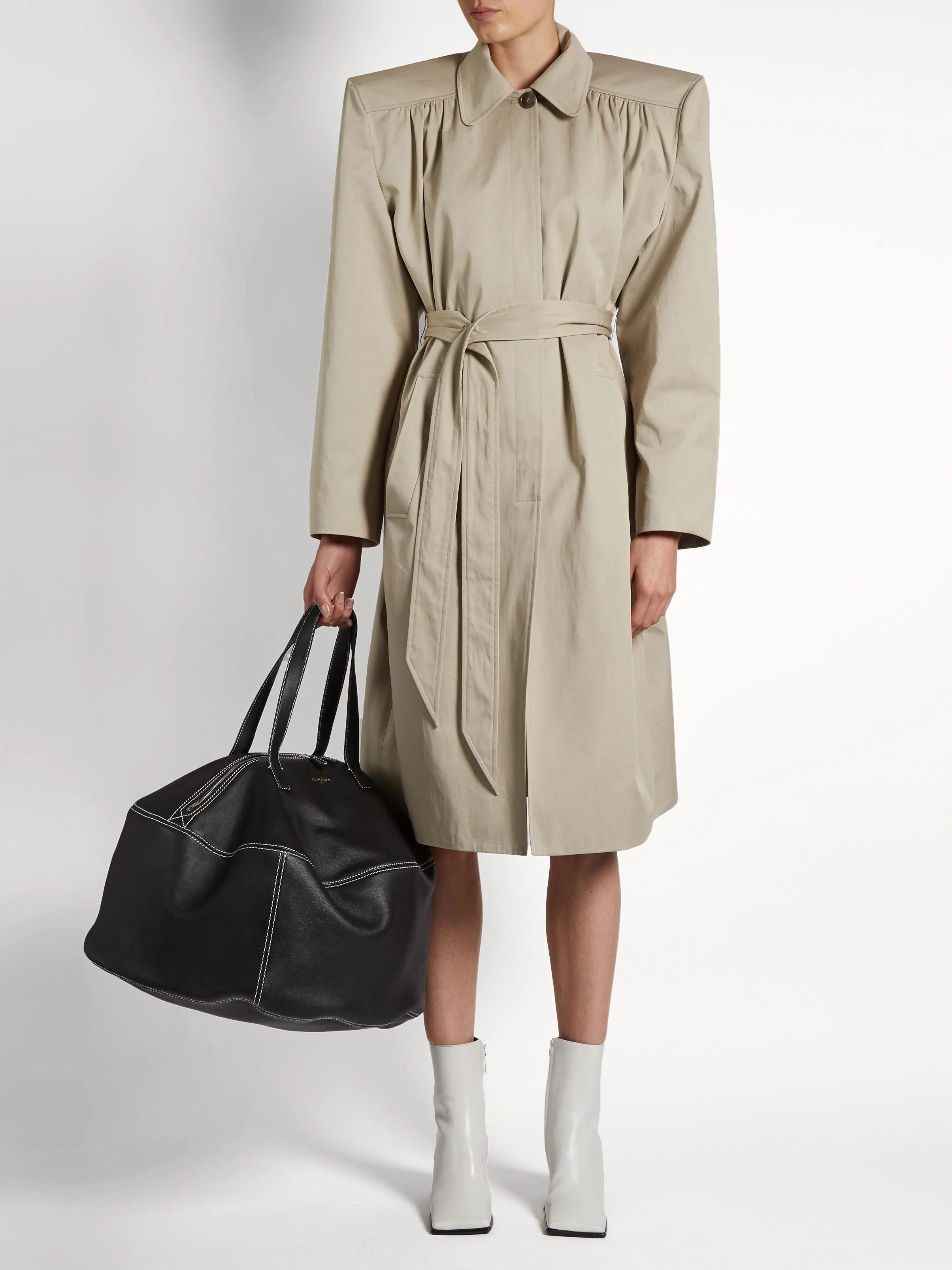 image of Balenciaga Oversized Trench Coat Ss17 Look 1 in Beige, Men's (Size Medium)