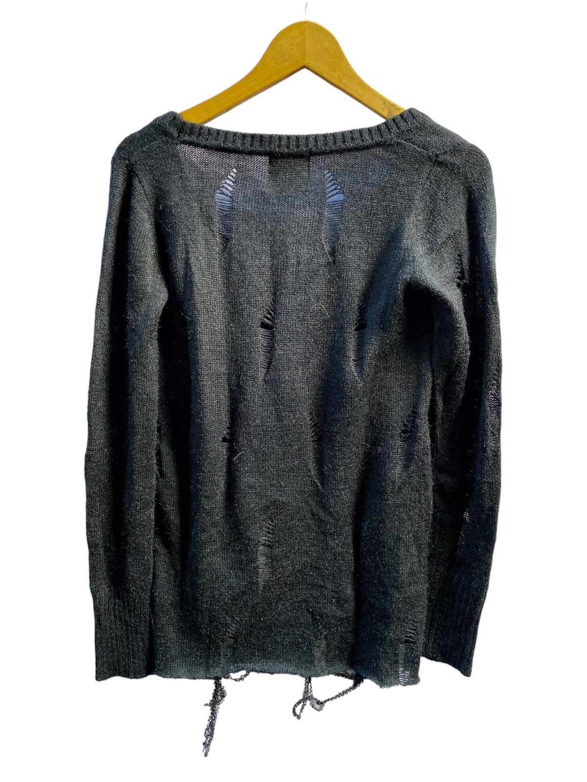 20471120 Japanese Distressed Grunge Punk Numbernine styled knitted Size US M / EU 48-50 / 2 - 2 Thumbnail