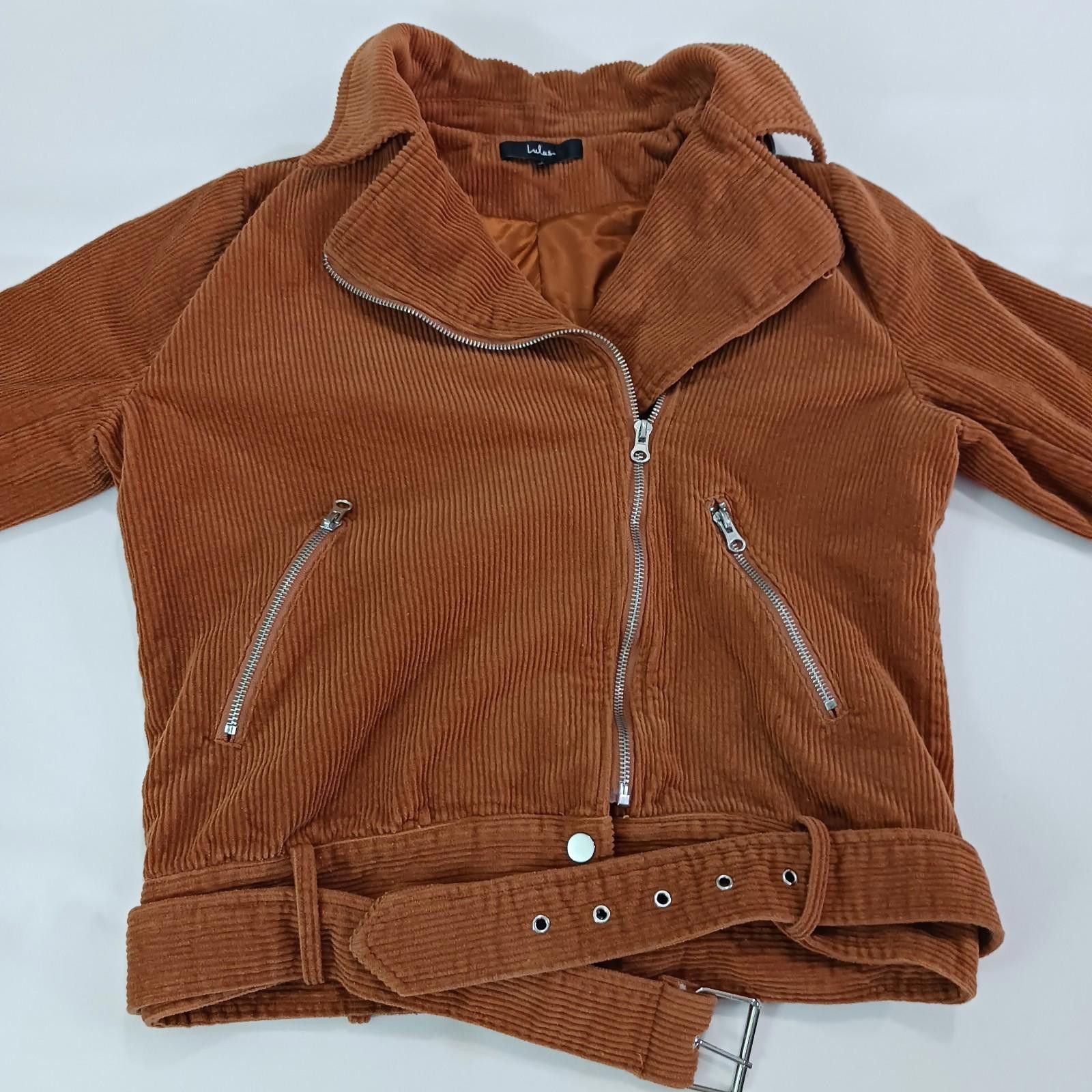 Lulus Lulus JKT1133 Women's Brown Cotton Full Zip Belted Jacket M Size M / US 6-8 / IT 42-44 - 11 Thumbnail