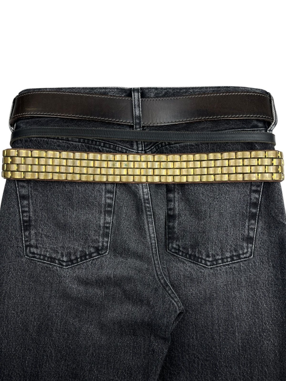 Maison Margiela Maison Margiela Rhinestone Studded Thin Leather Belt Black Size ONE SIZE - 3 Thumbnail