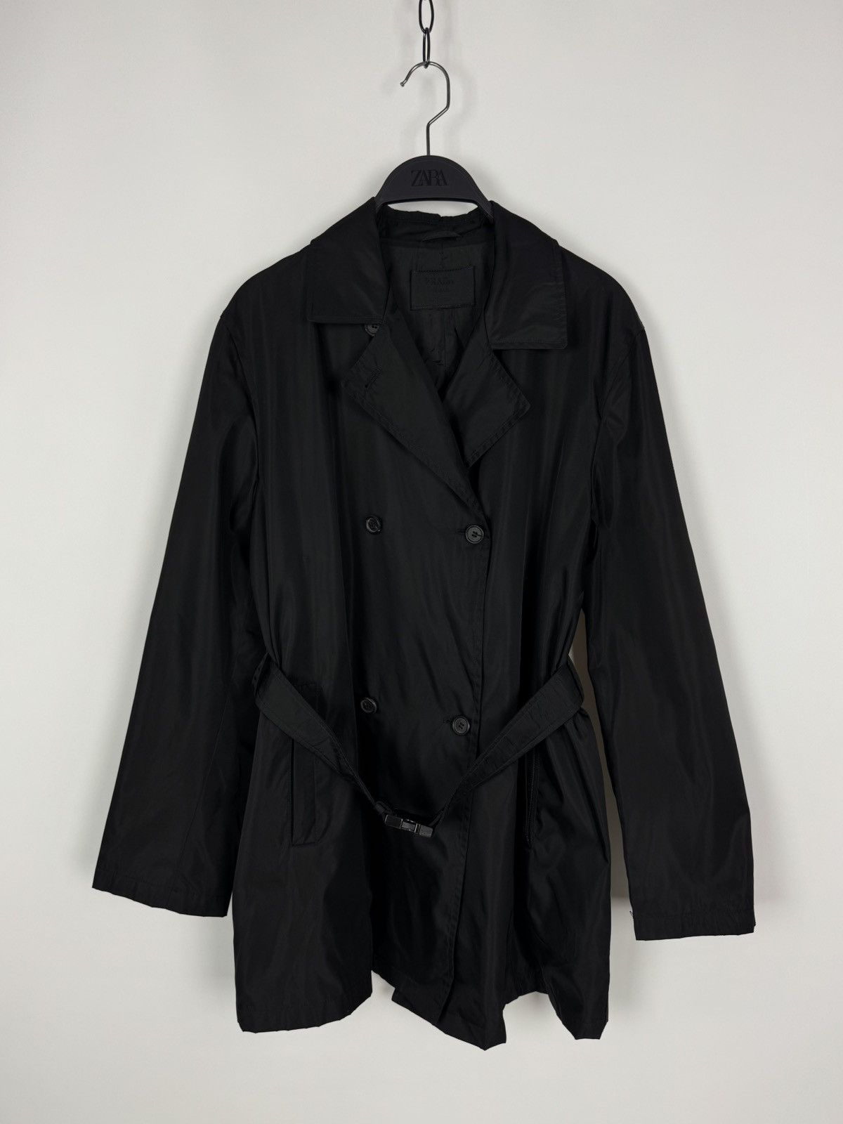 Prada Prada Milano Nylon Black Midi Women’s Trench Coat Size S / US 4 / IT 40 - 3 Thumbnail