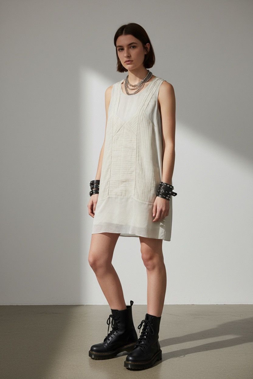 See by Chloe See by Chloe mini dress 2000s beige mini dress sheer parts Size S / US 4 / IT 40 - 1 Thumbnail