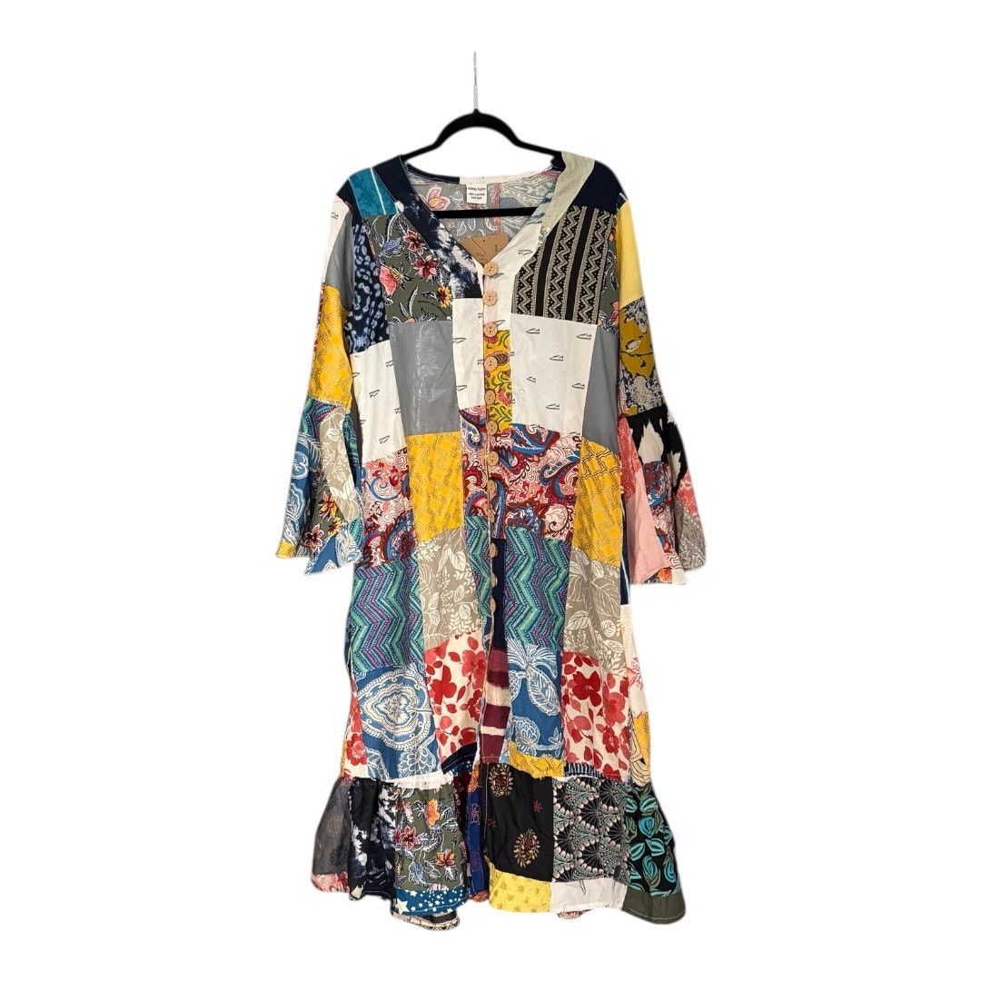 Other Ashley Taylor Boho Patchwork Cotton Dress NWT Size ONE SIZE - 2 Thumbnail