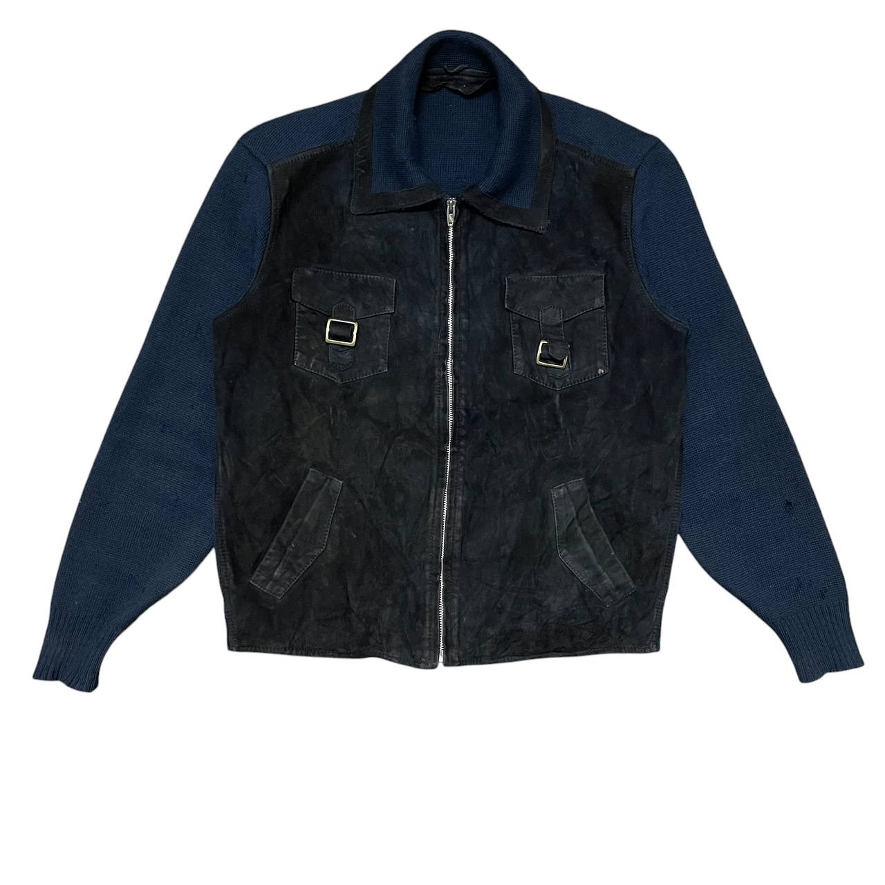 MacGregor Vintage Mcgregor Knitted Leather Jacket Size US L / EU 52-54 / 3 - 1 Thumbnail