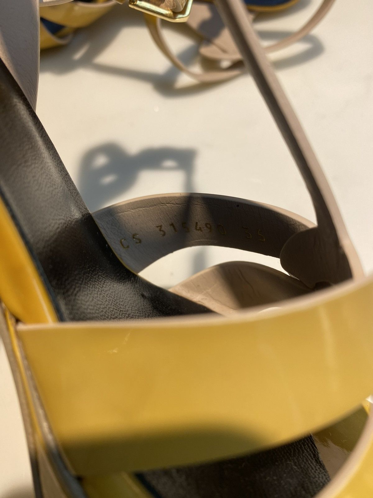 Yves Saint Laurent YSL Pastel Yellow Patent Leather Tribute Heels Size US 5 / IT 35 - 9 Thumbnail