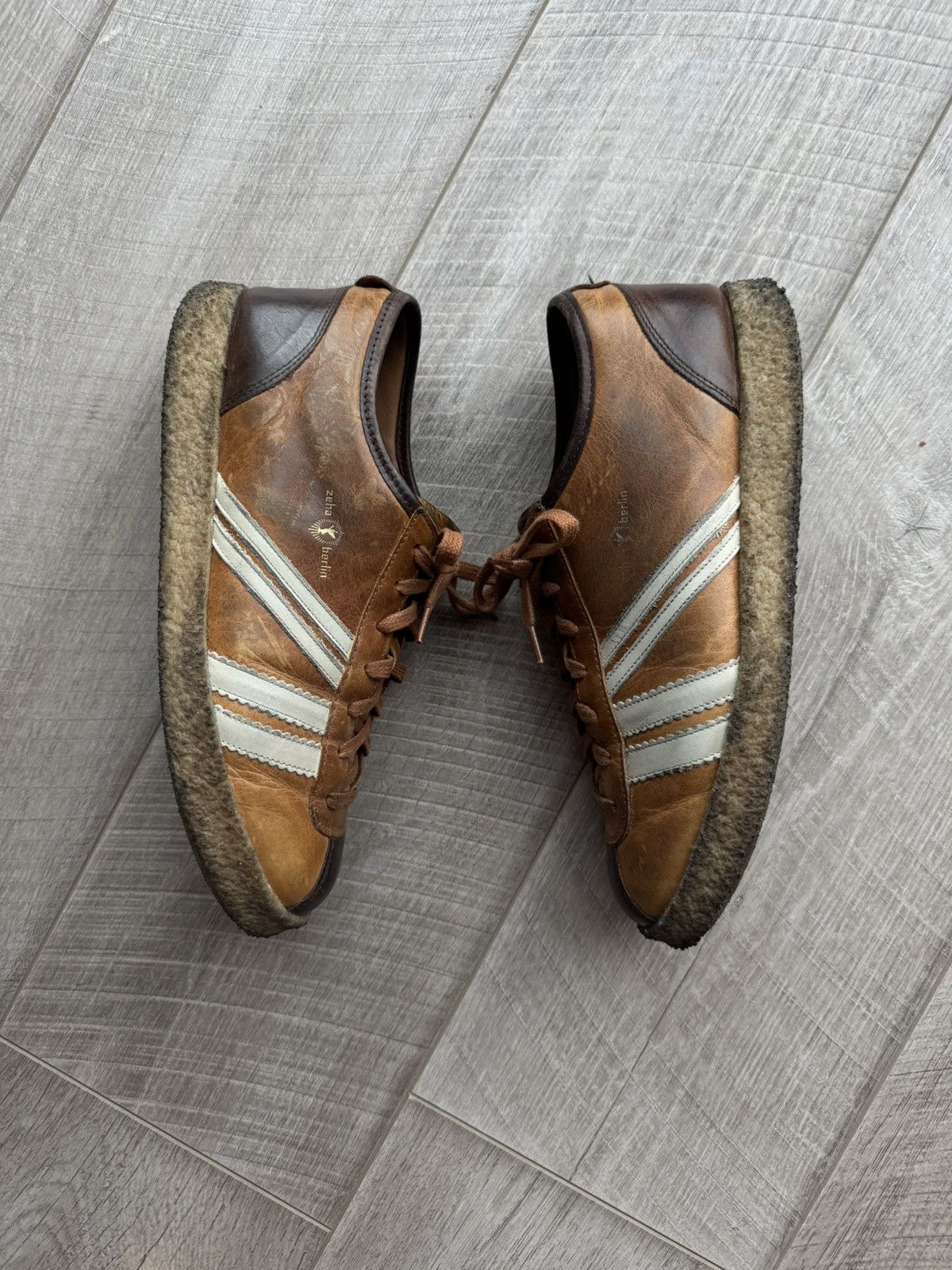Japanese Brand Zeha Berlin Leather Sneakers Brown Vintage Retro Size EU 41 Size US 8 / EU 41 - 4 Thumbnail