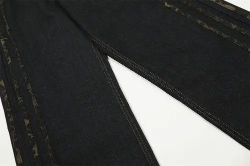VIBE Men's straight-leg leopard print jeans with side stripes Size US 32 / EU 48 - 6 Thumbnail