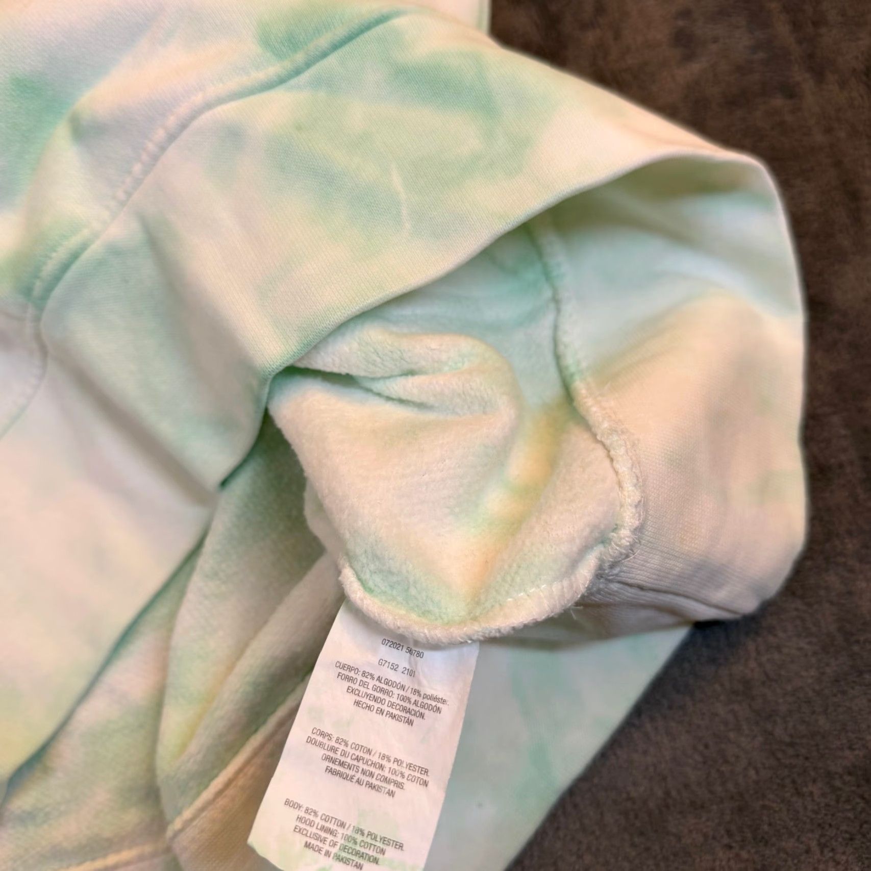 Vintage Big Cotton Hoodie Womens Medium Green White Montauk Tie Dye Pullover G7152 NEW Size M / US 6-8 / IT 42-44 - 6 Thumbnail