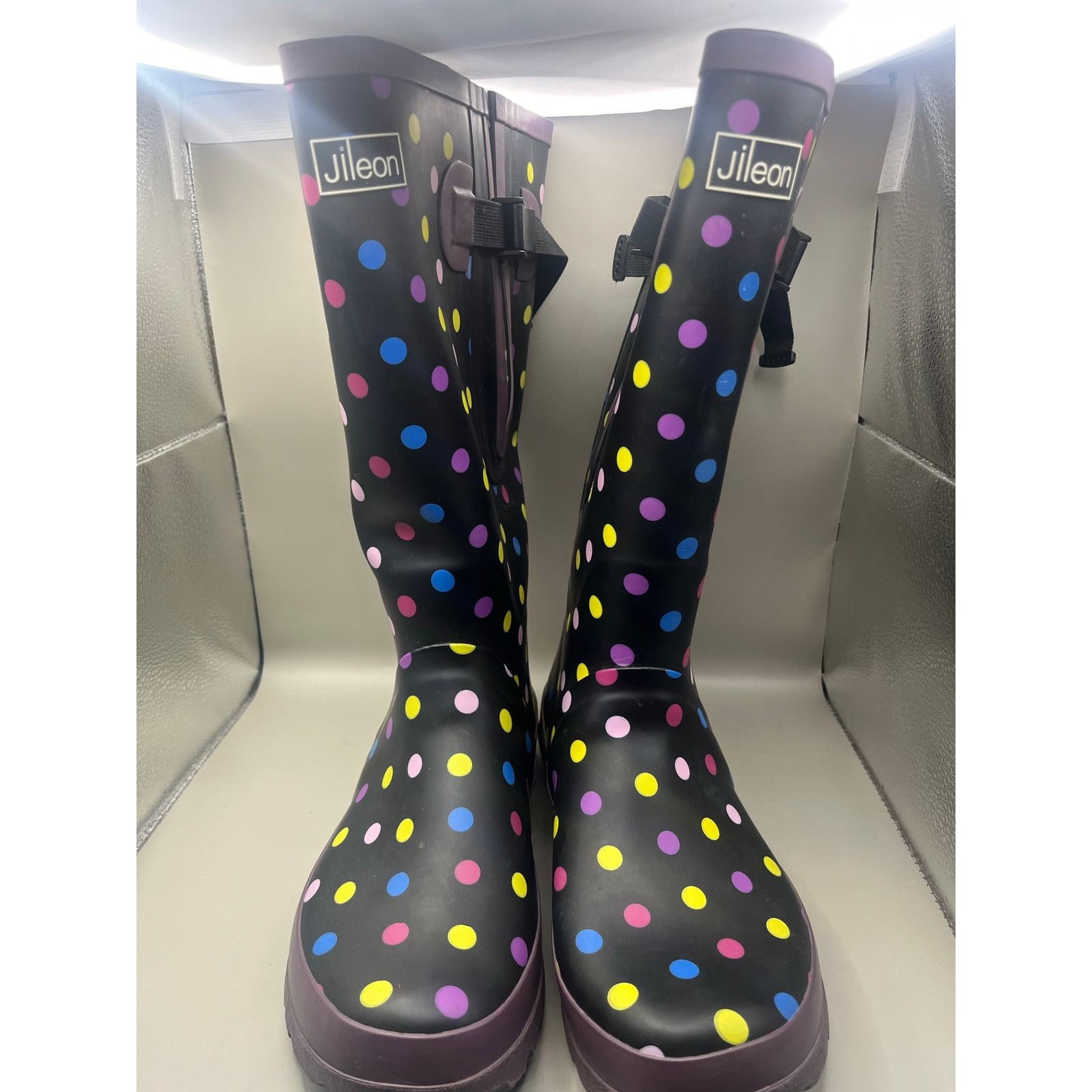 Other Jileon Extra Wide Calf Women's Spotty Rain Boots Size 7 Size US 7 / IT 37 - 3 Thumbnail