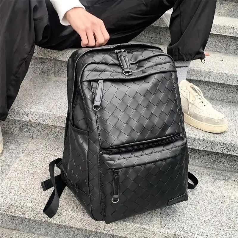 Other Black retro faux leather woven backpack bag Size ONE SIZE - 2 Thumbnail