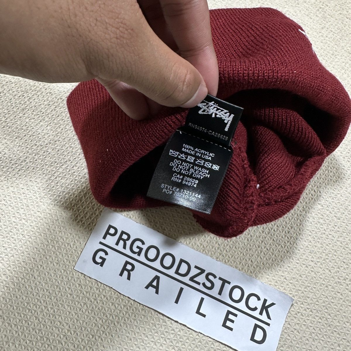 Other Stussy Burgundy Beanie Hat - Os Size ONE SIZE - 4 Thumbnail