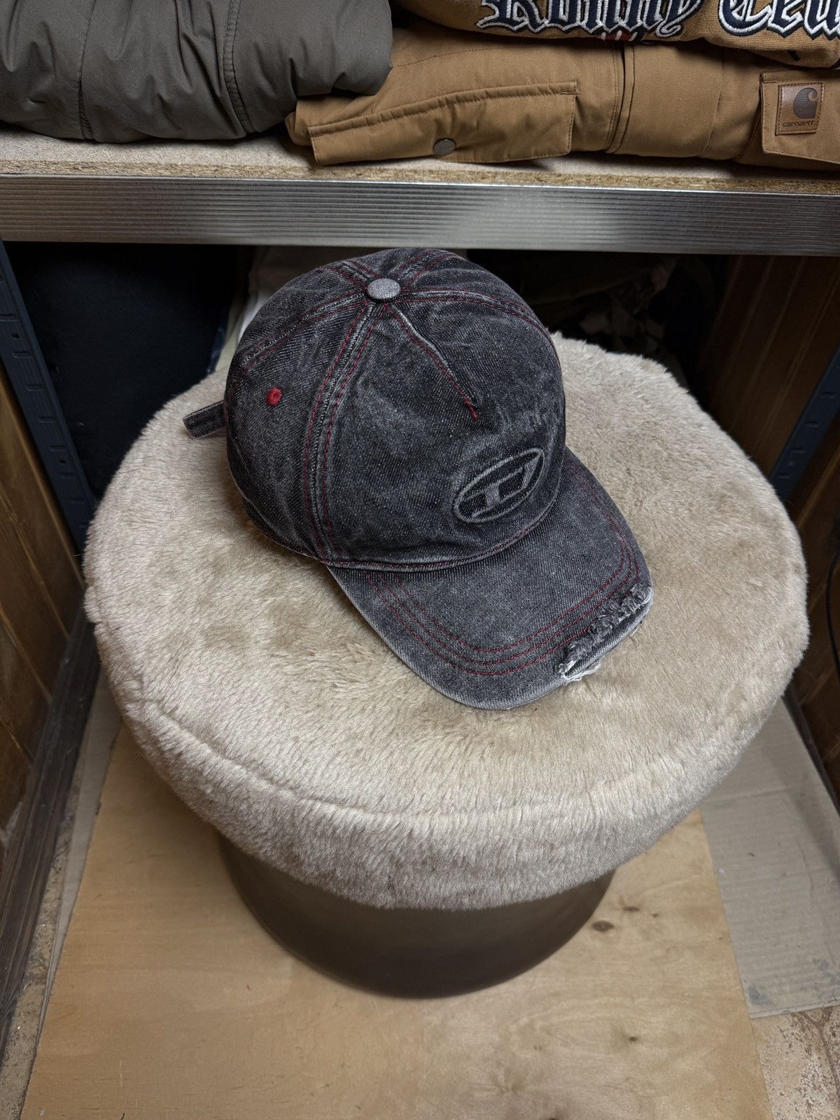 Diesel Crazy Diesel D Logo Distressed Washed Denim Cap Y2K Size ONE SIZE - 1 Thumbnail
