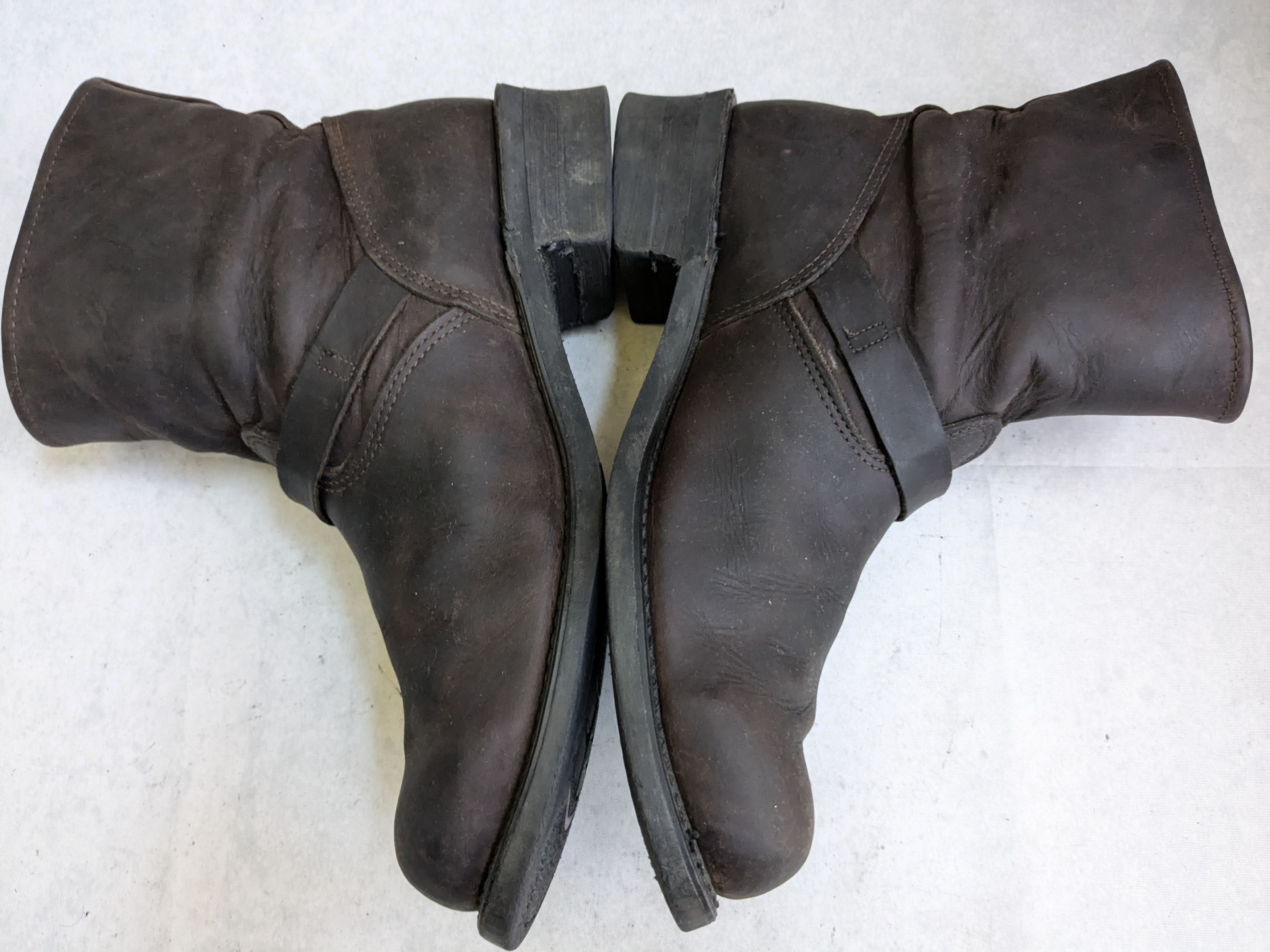 Frye Frye Engineer Boots Brown 10.5 M Leather Straps Buckle Size US 10.5 / EU 43-44 - 8 Thumbnail