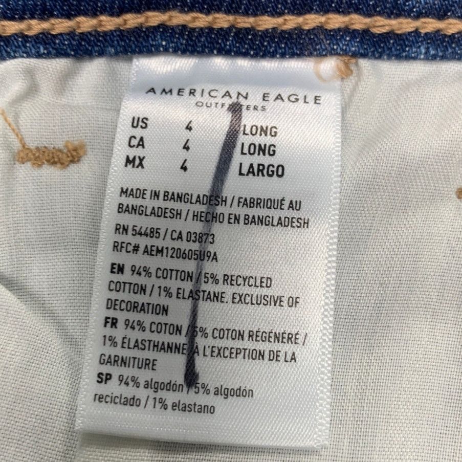American Eagle Outfitters New American Eagle Womens Size 4 Cotton Blend Blue Mom Jeans Size 27" / US 4 / IT 40 - 6 Thumbnail