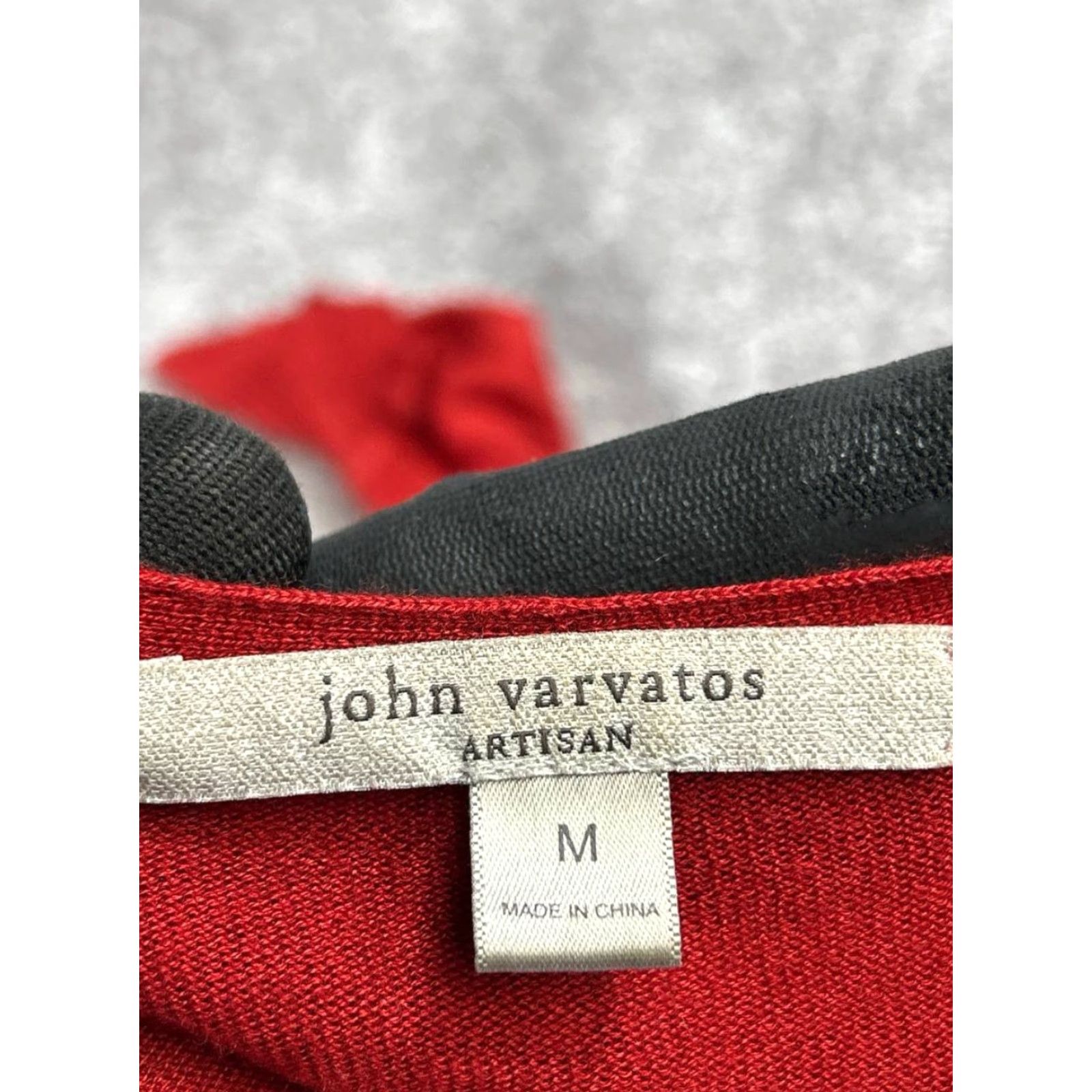 John Varvatos John Varvatos Sweater Mens Medium Red Silk Tight Knit Ribbed V Neck Size US M / EU 48-50 / 2 - 6 Thumbnail