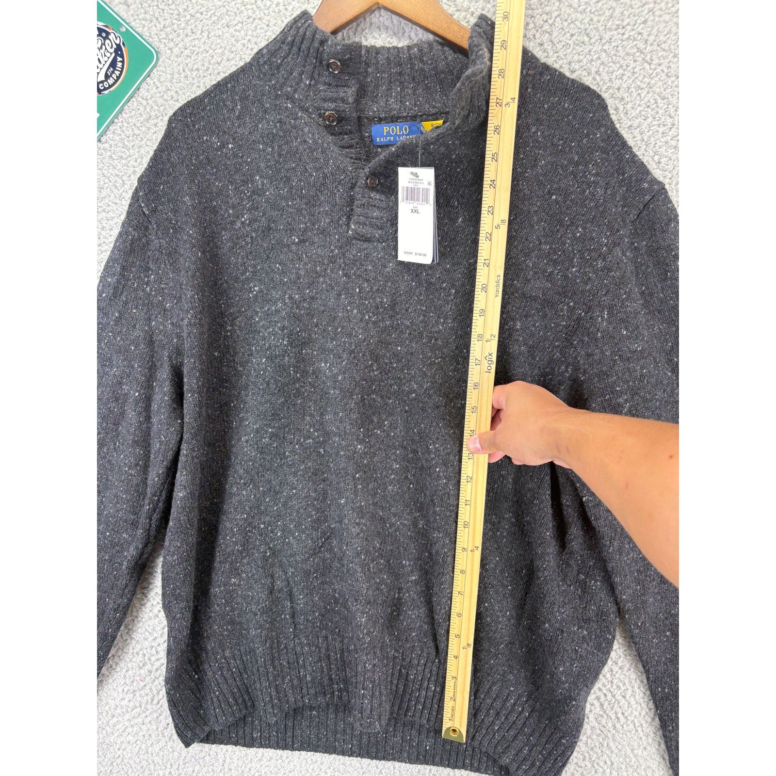 Ralph Lauren Polo Ralph Lauren 1/4 Mock Neck Sweater Mens XXL Gray Wool Size US XXL / EU 58 / 5 - 2 Thumbnail