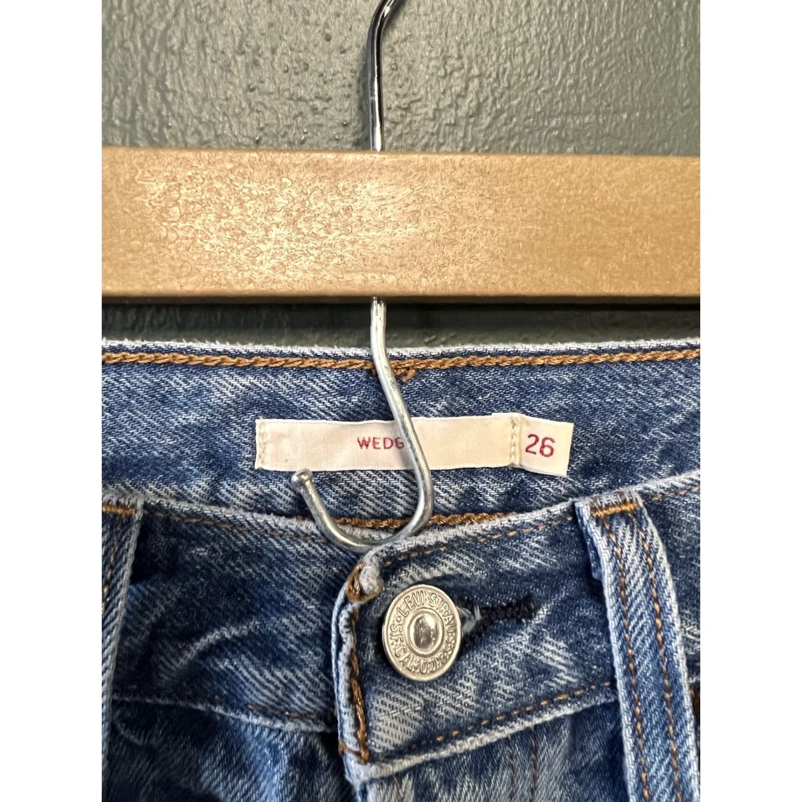 Levi's Levi's Premium Jeans Straight Classic Rise Wedgie Fit 26 Blue Denim 5-Pocket Regular Women Jeans Vintage: No Distressed Size 26" / US 2 / IT 38 - 3 Thumbnail