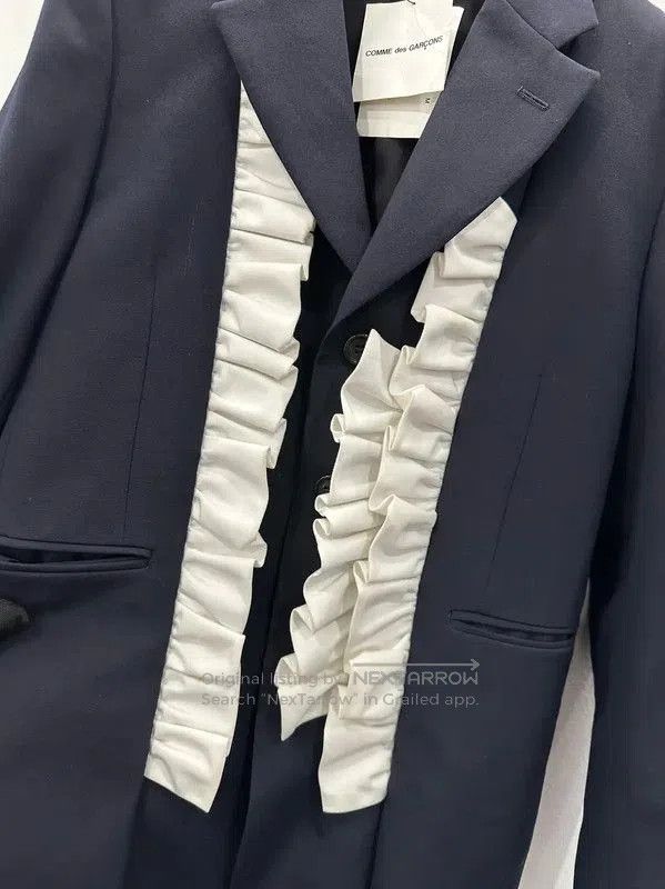 Comme des Garcons COMME des GARÇONS Dark Blue Wool Women's Jacket . Size M / US 6-8 / IT 42-44 - 2 Thumbnail