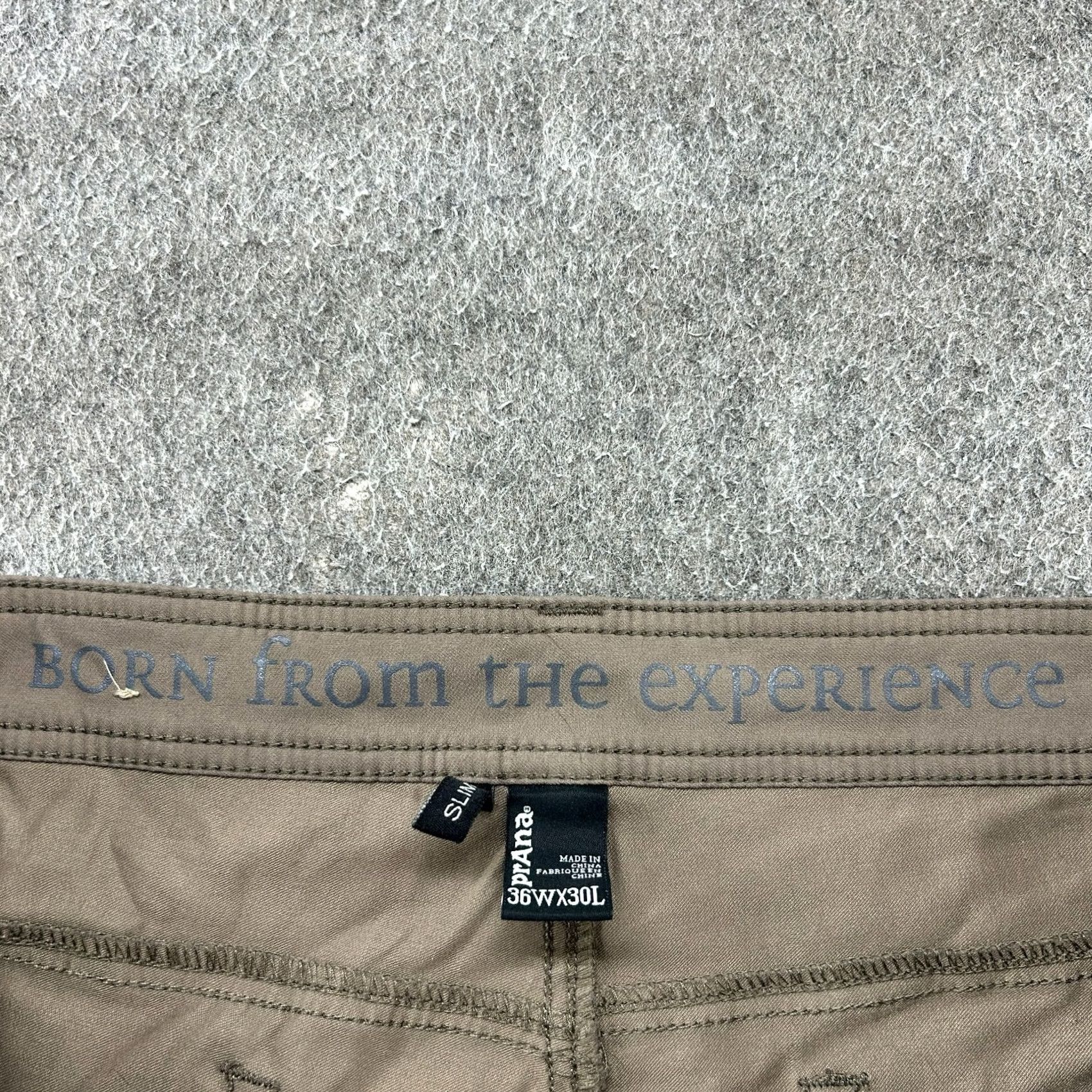 Prana prAna Pants Mens 36x30 Brown Slim Fit Straight Outdoor Hiking Stretch Cotton Denim 5-Pocket Chino Seasonal Men Size US 36 / EU 52 - 6 Thumbnail