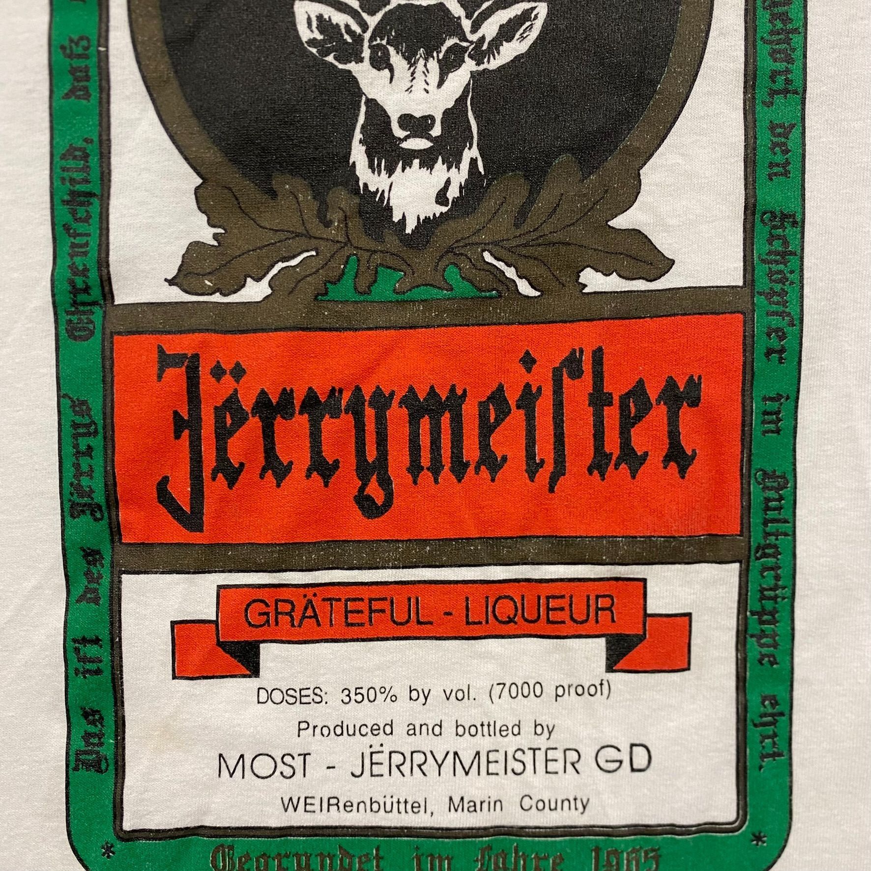 Grateful Dead Vintage 90s Jerry Garcia Jagermeister Single Stitch Band Tee Size US XL / EU 56 / 4 - 4 Thumbnail