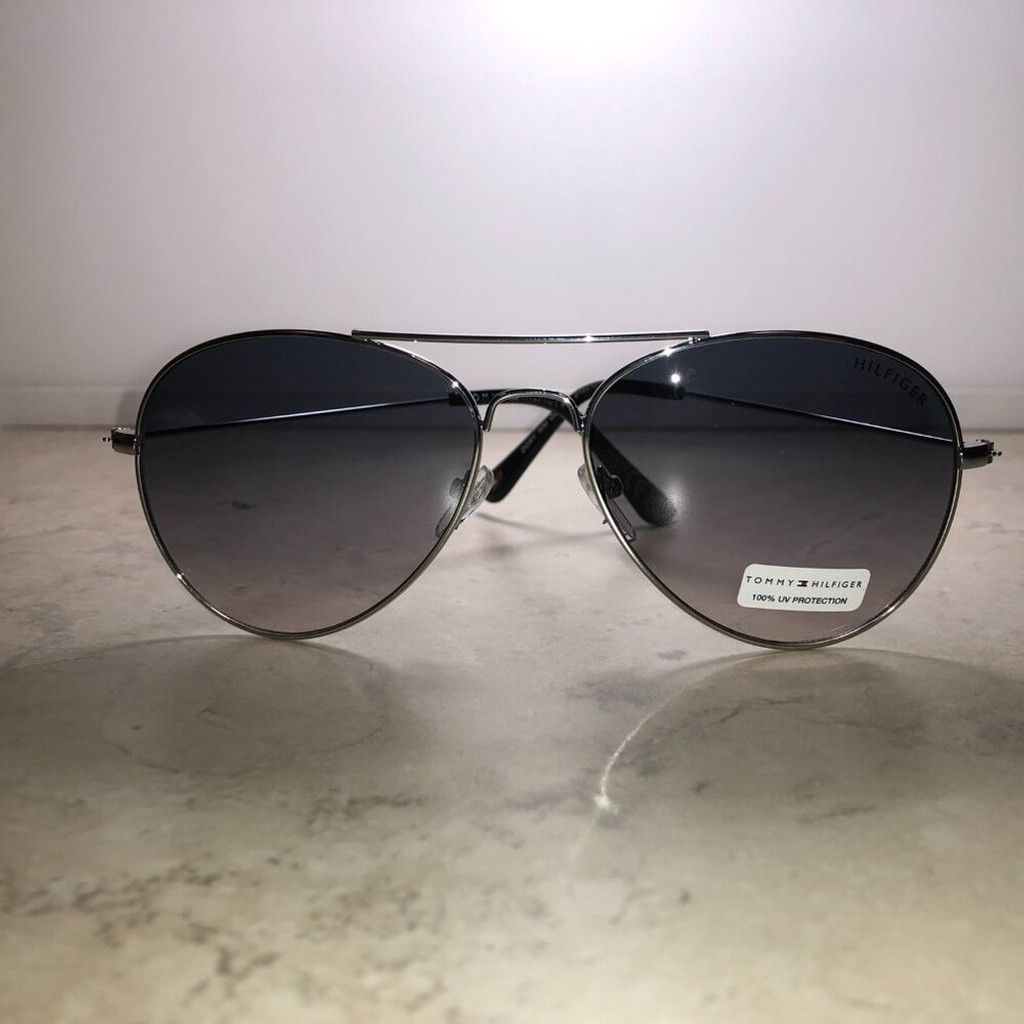 Tommy Hilfiger Tommy Hilfiger Silver & Black Aviator Sunglasses Size ONE SIZE - 2 Thumbnail