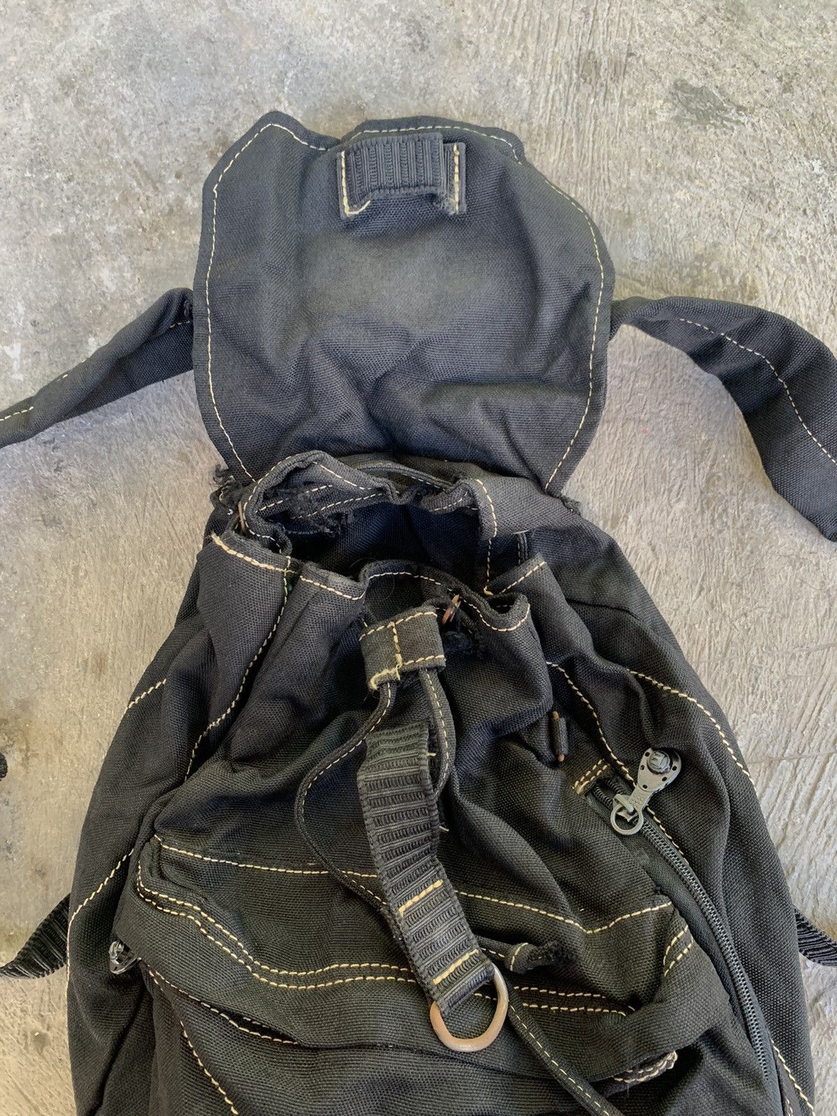 20471120 Vintage Exsport Rucsack Canvas Black Backpack Size ONE SIZE - 5 Thumbnail