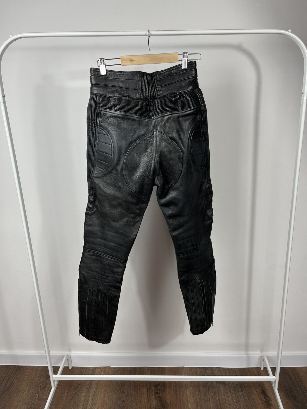 Leather Black Leather Motorcycle Pants Biker Riding Moto Pants Size US 28 / EU 44 - 11 Thumbnail