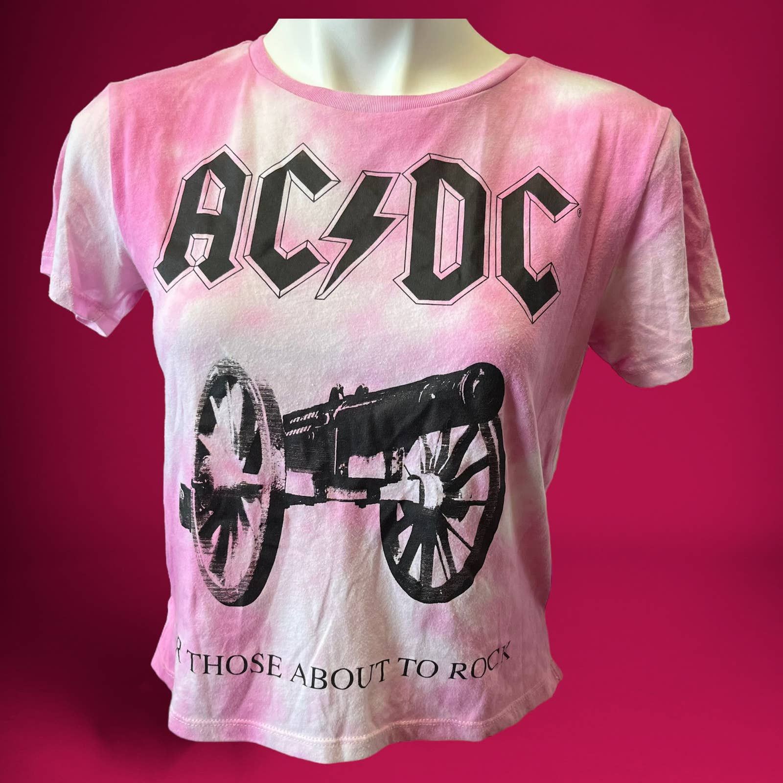 Ac/Dc AC/DC Tie Dye Cannon Crop Top For Those About to Rock | Grailed