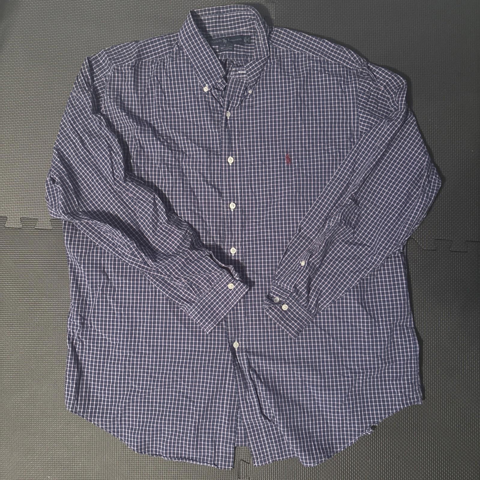 Polo Ralph Lauren Polo Ralph Lauren Yarmouth Purple Plaid Shirt Mens 17 34/35 Size 42R - 1 Thumbnail