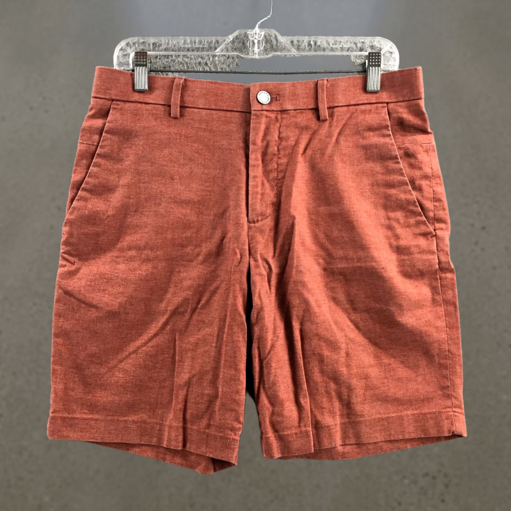 Banana Republic Banana Republic Mens Chino Shorts 32 Red Mid Rise Button Front Zip Fly Casual Size US 32 / EU 48 - 1 Thumbnail
