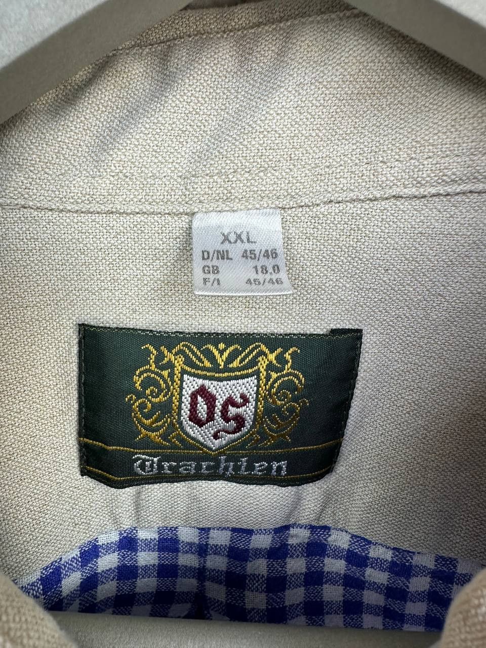 Other OS Trachten Bavarian Gingham Check Shirt Oktoberfest Size US XXL / EU 58 / 5 - 13 Thumbnail
