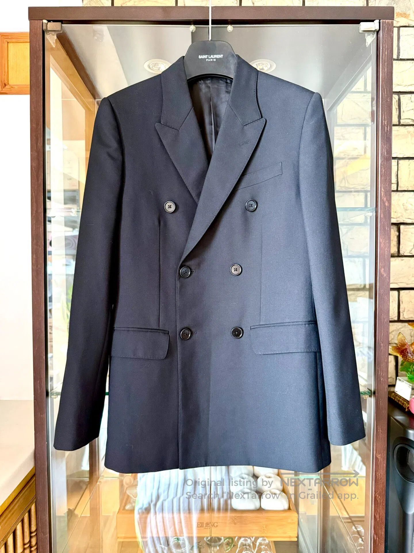 Celine CELINE Black Classic Peak Lapel Double-Breasted Blazer| Size US S / EU 44-46 / 1 - 1 Thumbnail