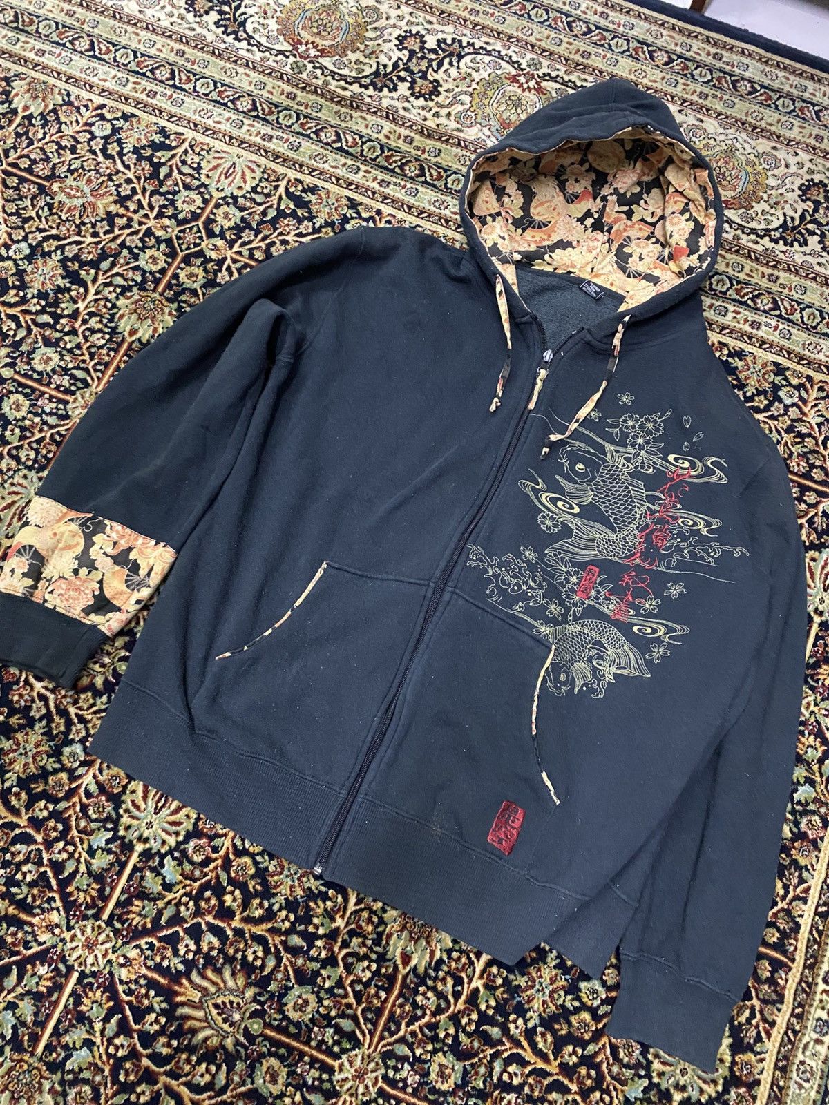 Japanese Brand Seku By Studio Hiro Japanese Classic Koi Zipper Hoodie Size US L / EU 52-54 / 3 - 2 Thumbnail