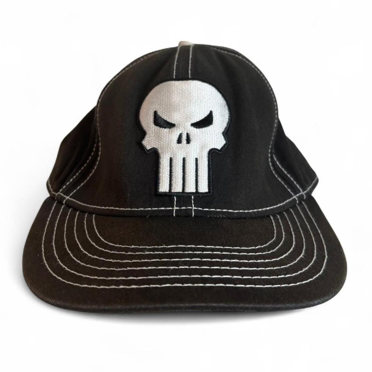 Marvel Comics Punisher Black Contrast Stitch Skull Hat Size ONE SIZE - 2 Thumbnail