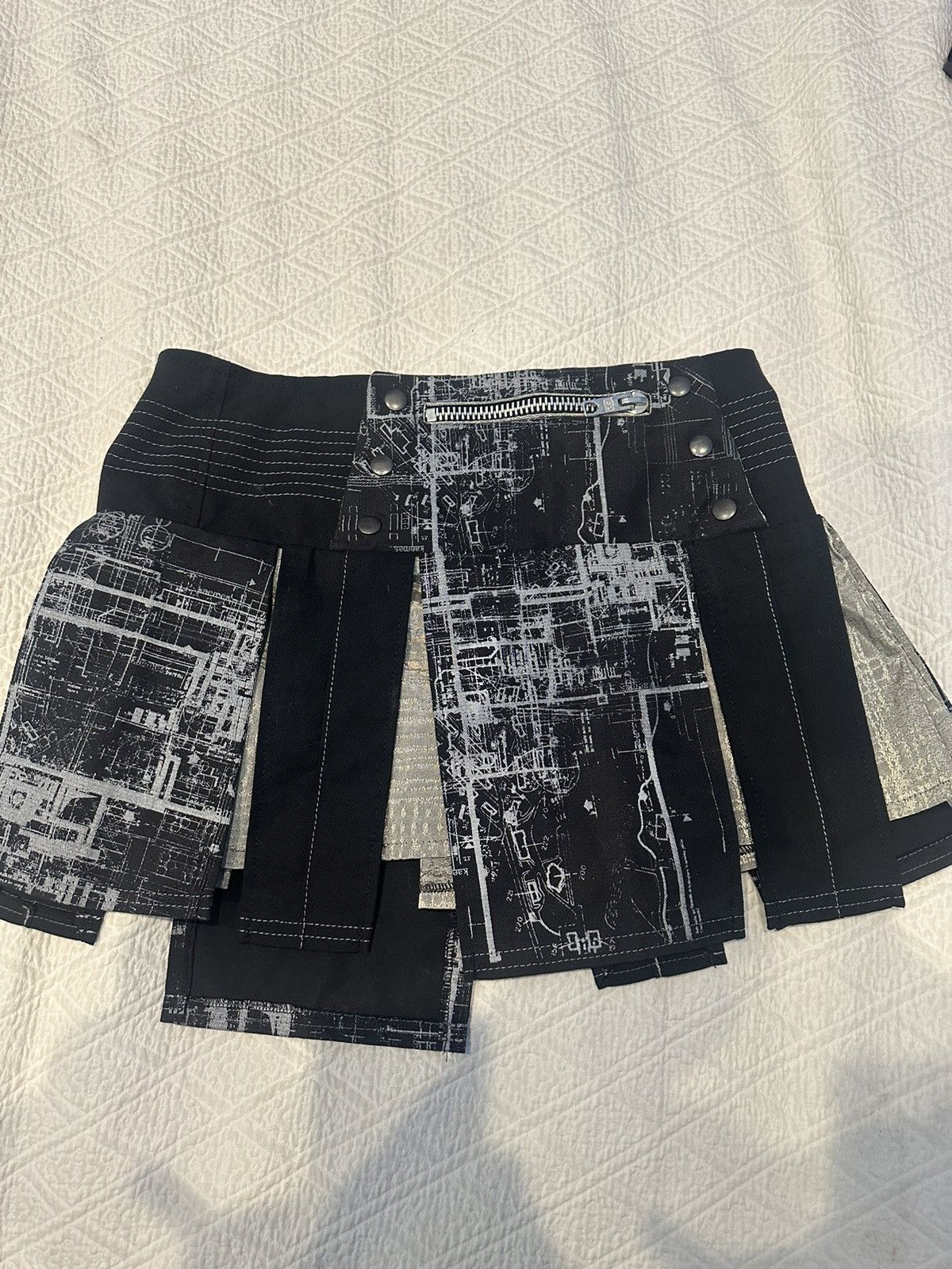 Vintage Custom Buckle Micro Mini Skirt Size 32" / US 10 / IT 46 - 2 Thumbnail