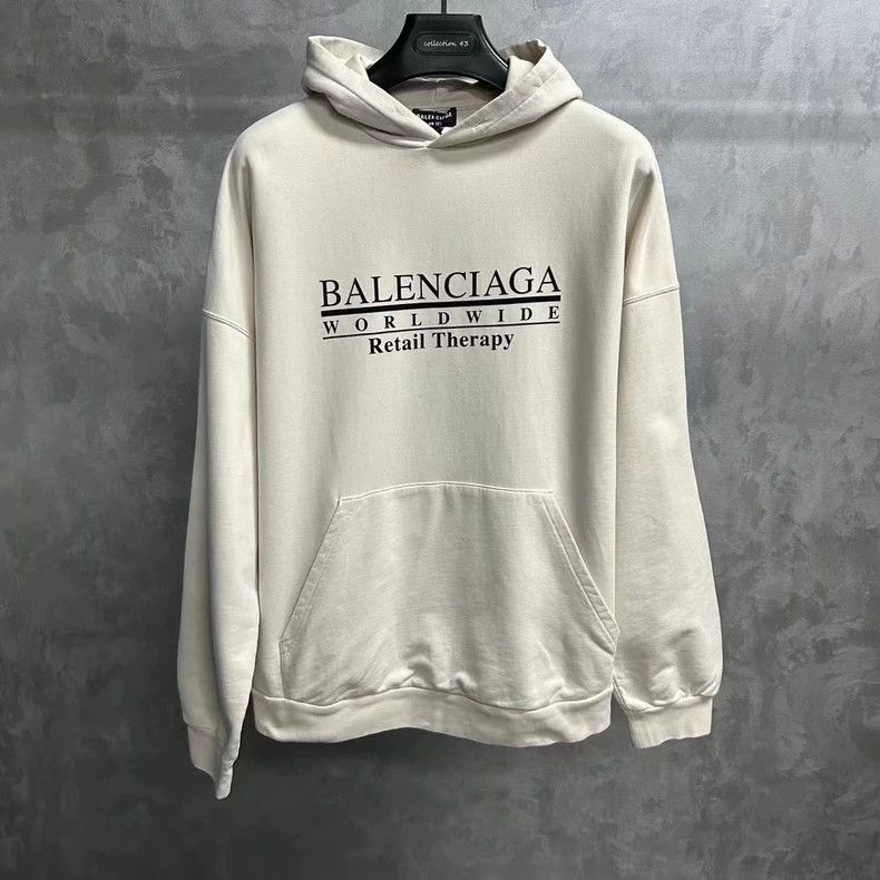 Balenciaga Balenciaga Beige Logo Hoodie Size US M / EU 48-50 / 2 - 1 Thumbnail
